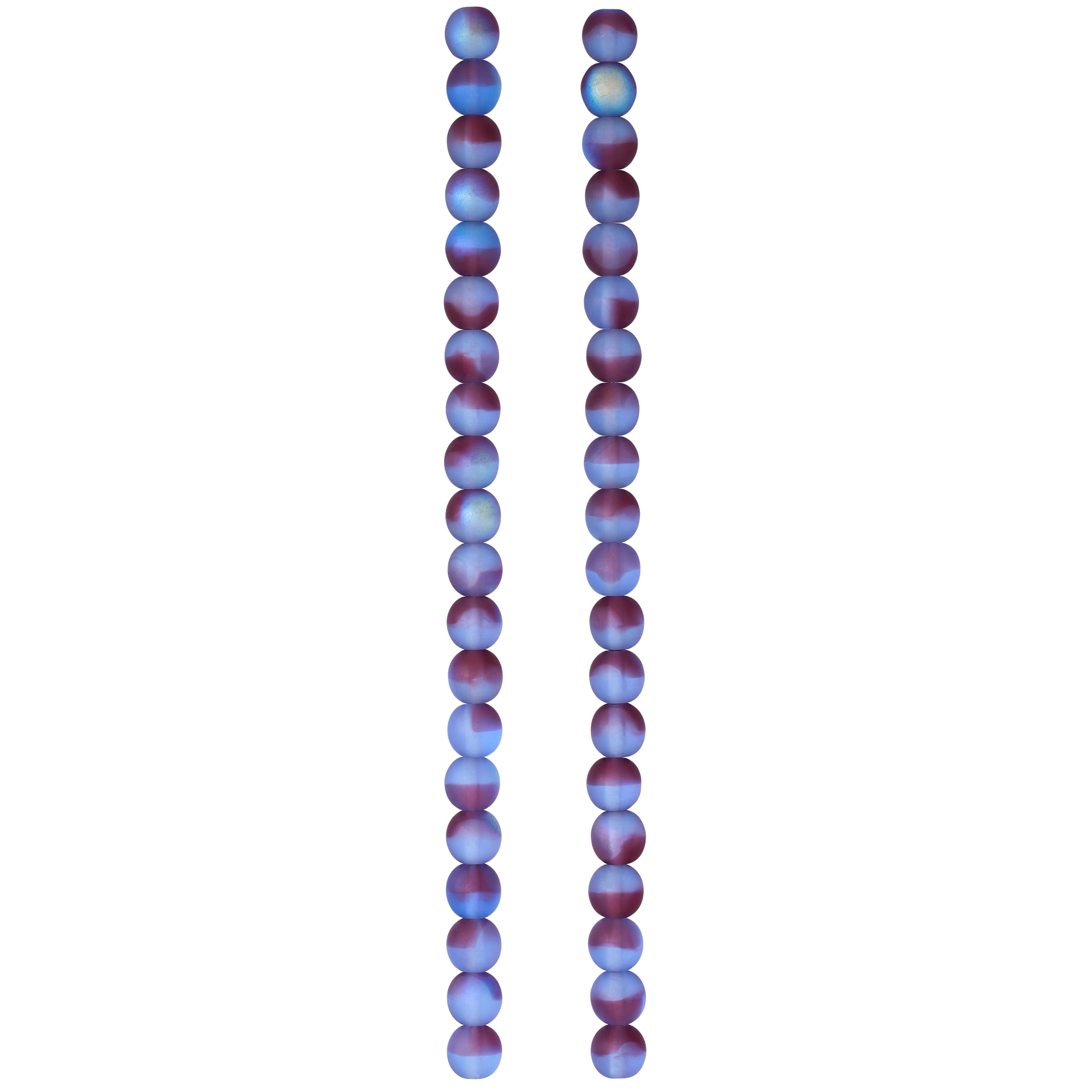 Sapphire & Amethyst Mix Czech Glass Round Beads, 6mm by Bead Landing™