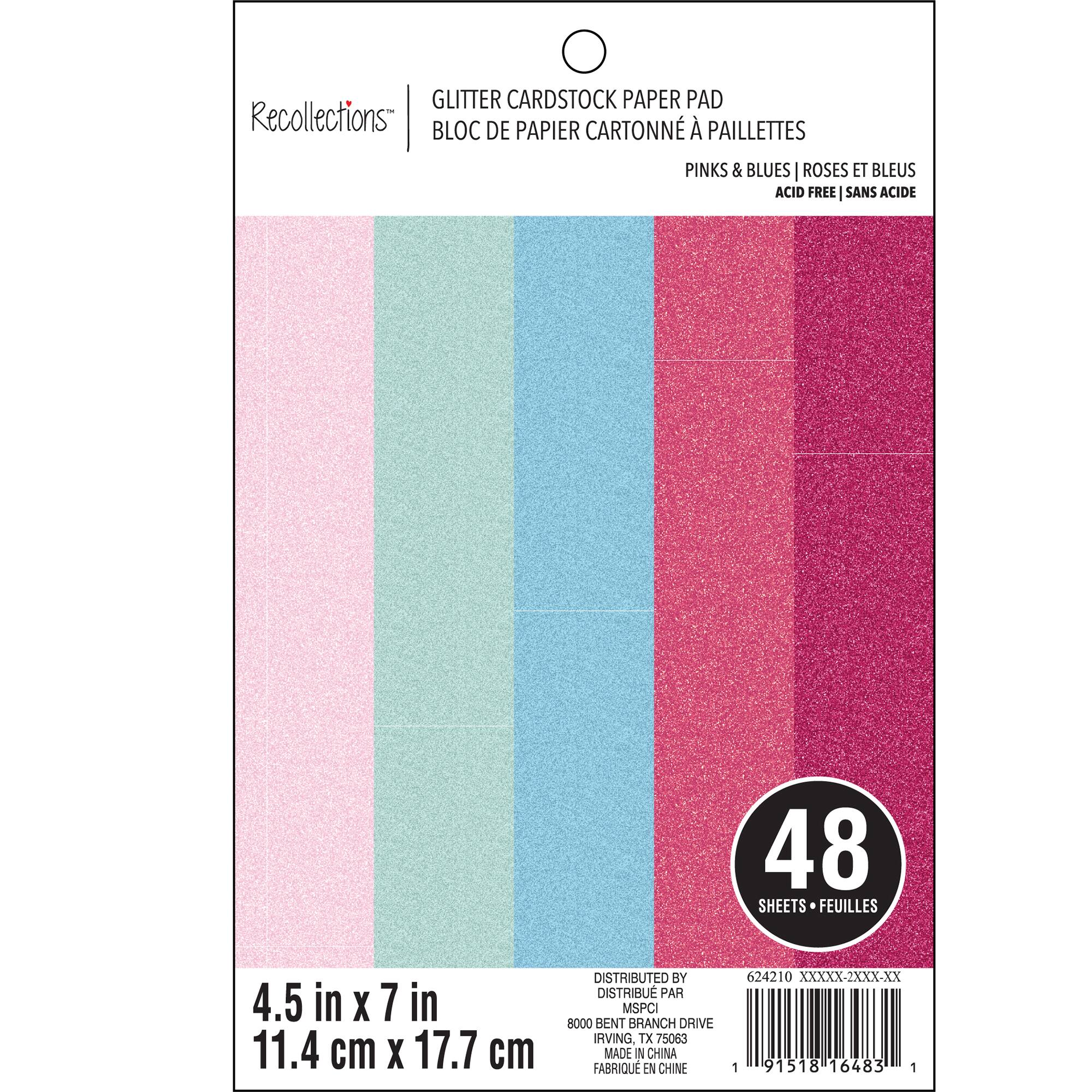 Pastel Glitter Cardstock by Recollections™, 4.5" x 7" Michaels