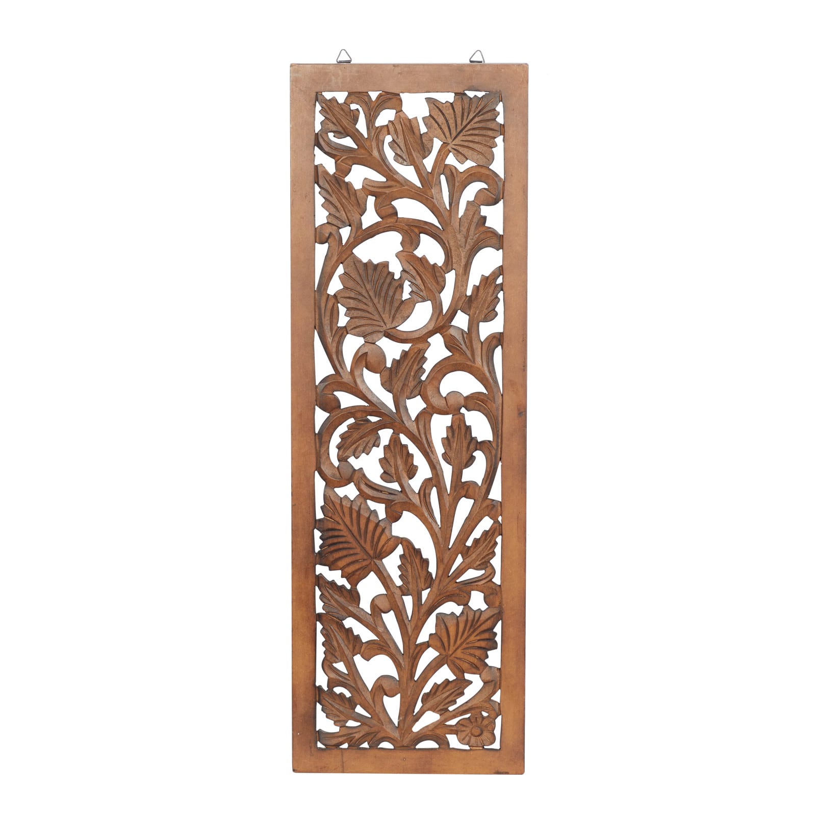 Brown Traditional Floral Mango Wood Wall D&#xE9;cor