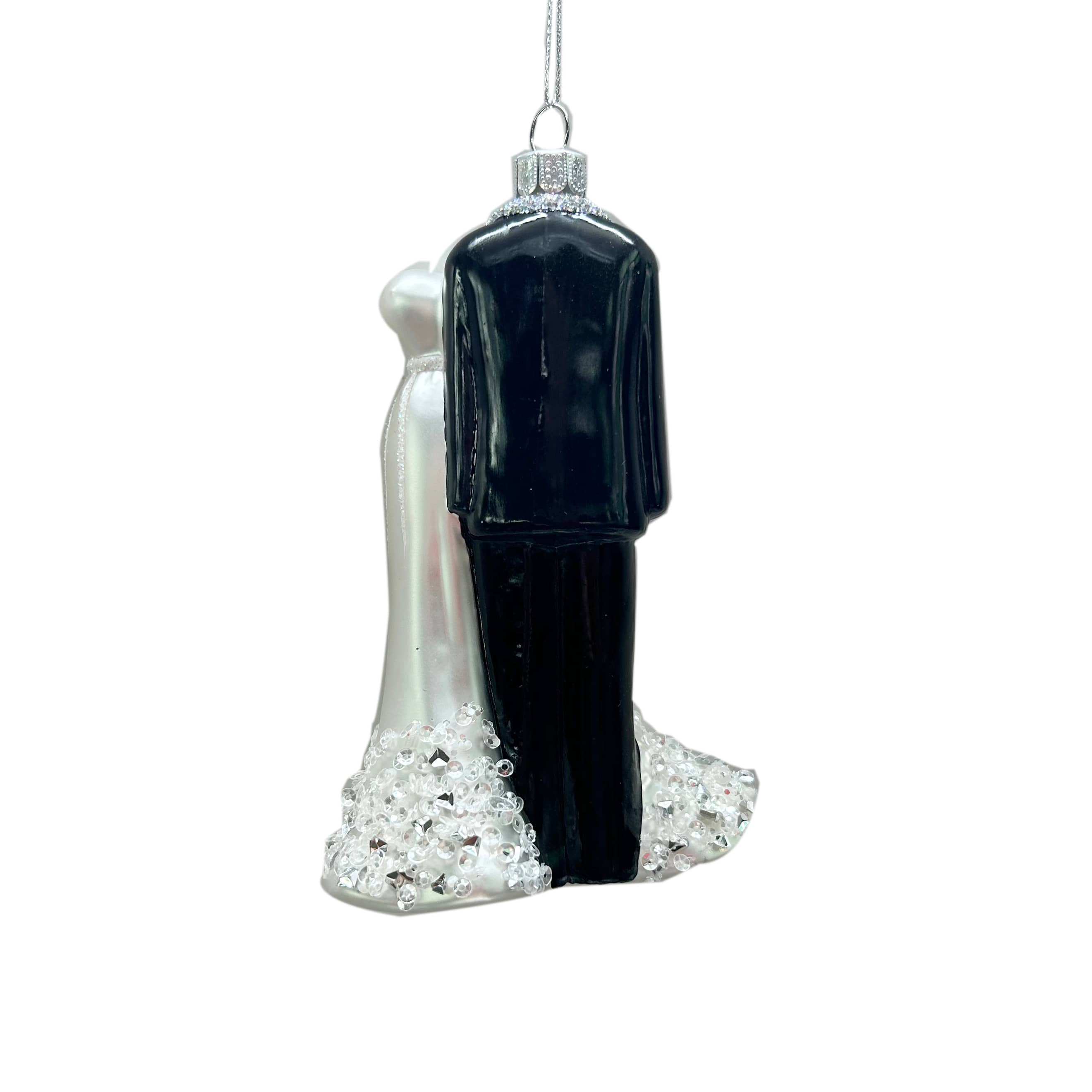 5&#x22; Black &#x26; White Wedding Outfits Glass Ornament by Ashland&#xAE;