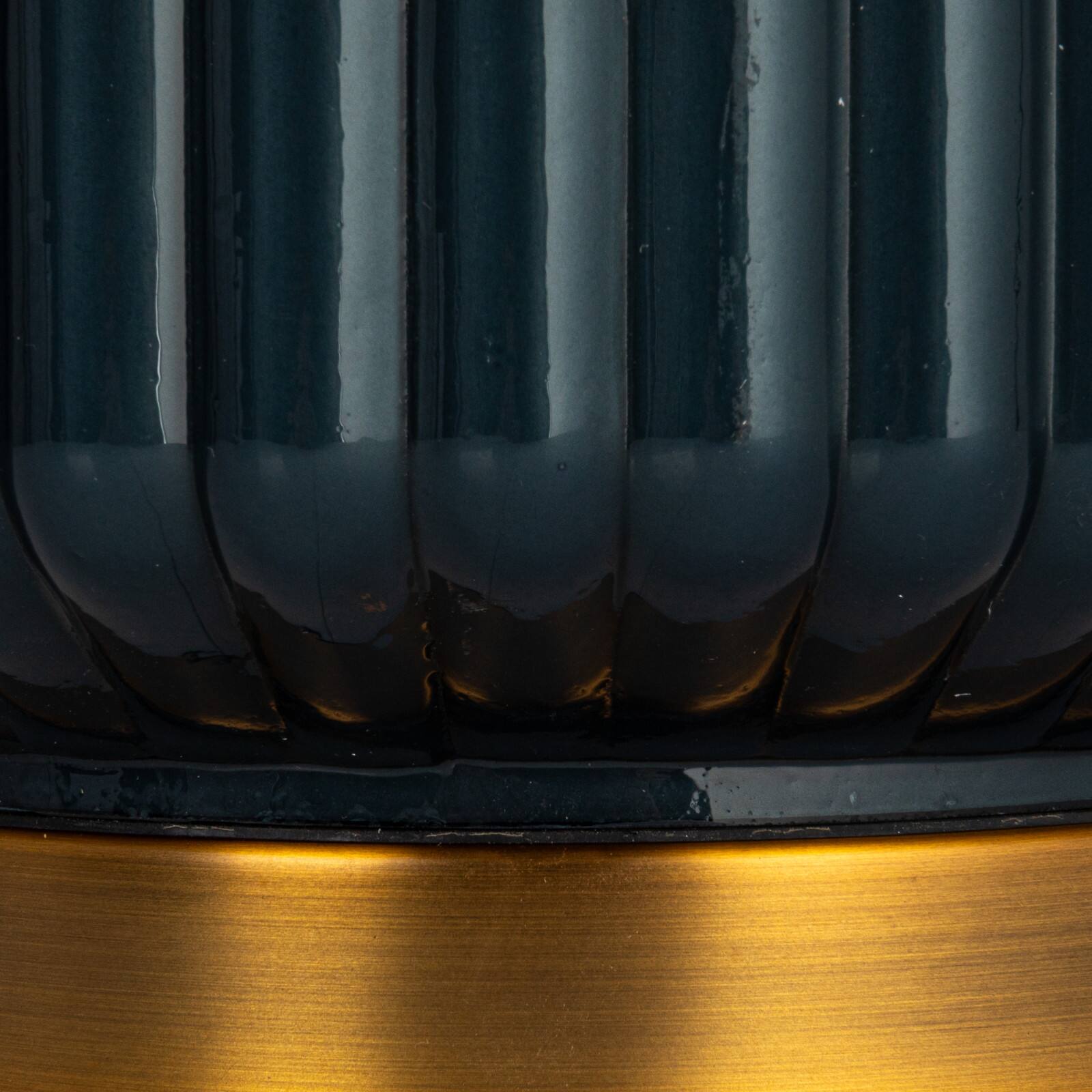 Hello Honey® Blue Stone Glaze Tall Glass Table Lamp with Cream Tapered Drum Shade