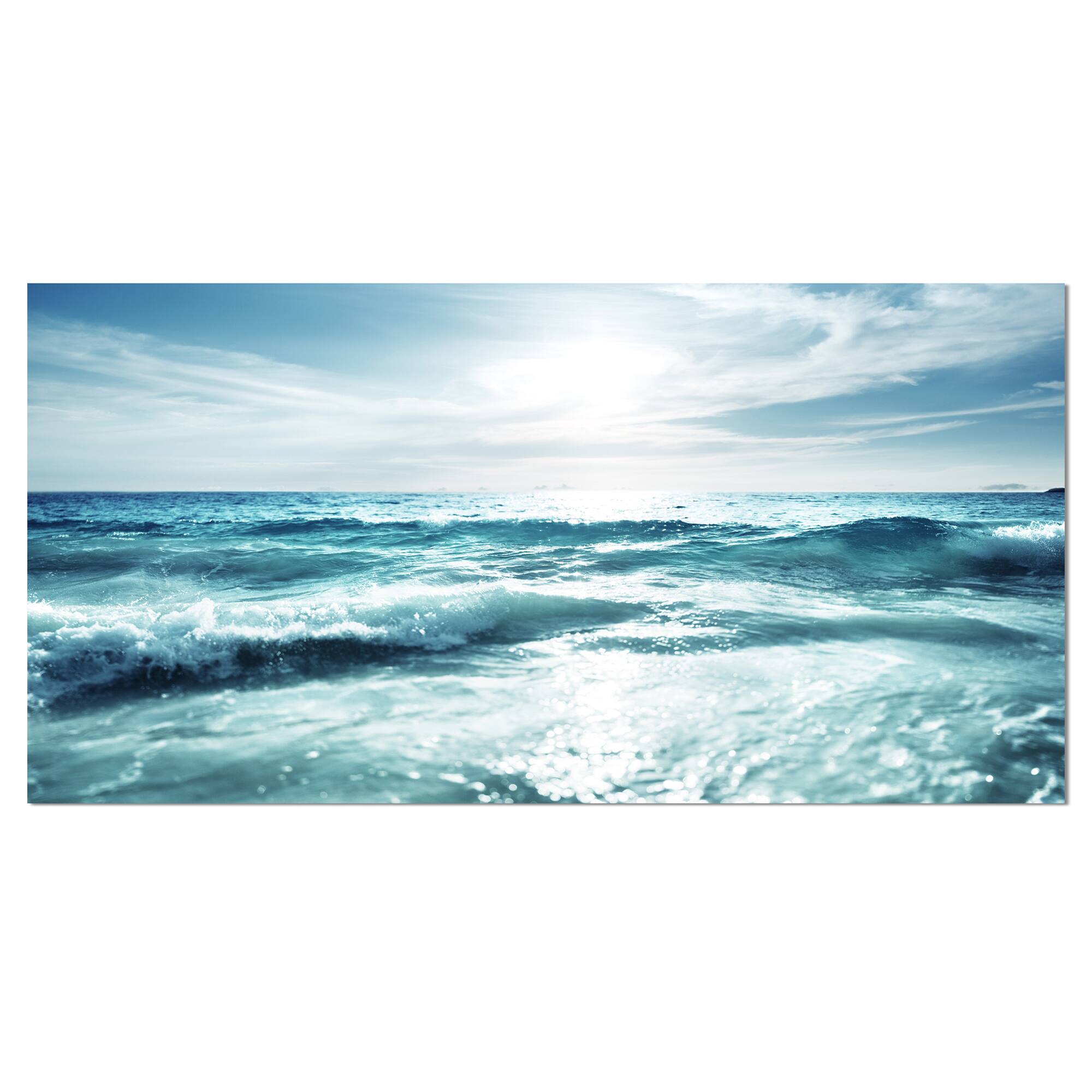 Designart - Seychelles Beach at Sunset - Seascape Canvas Art Print