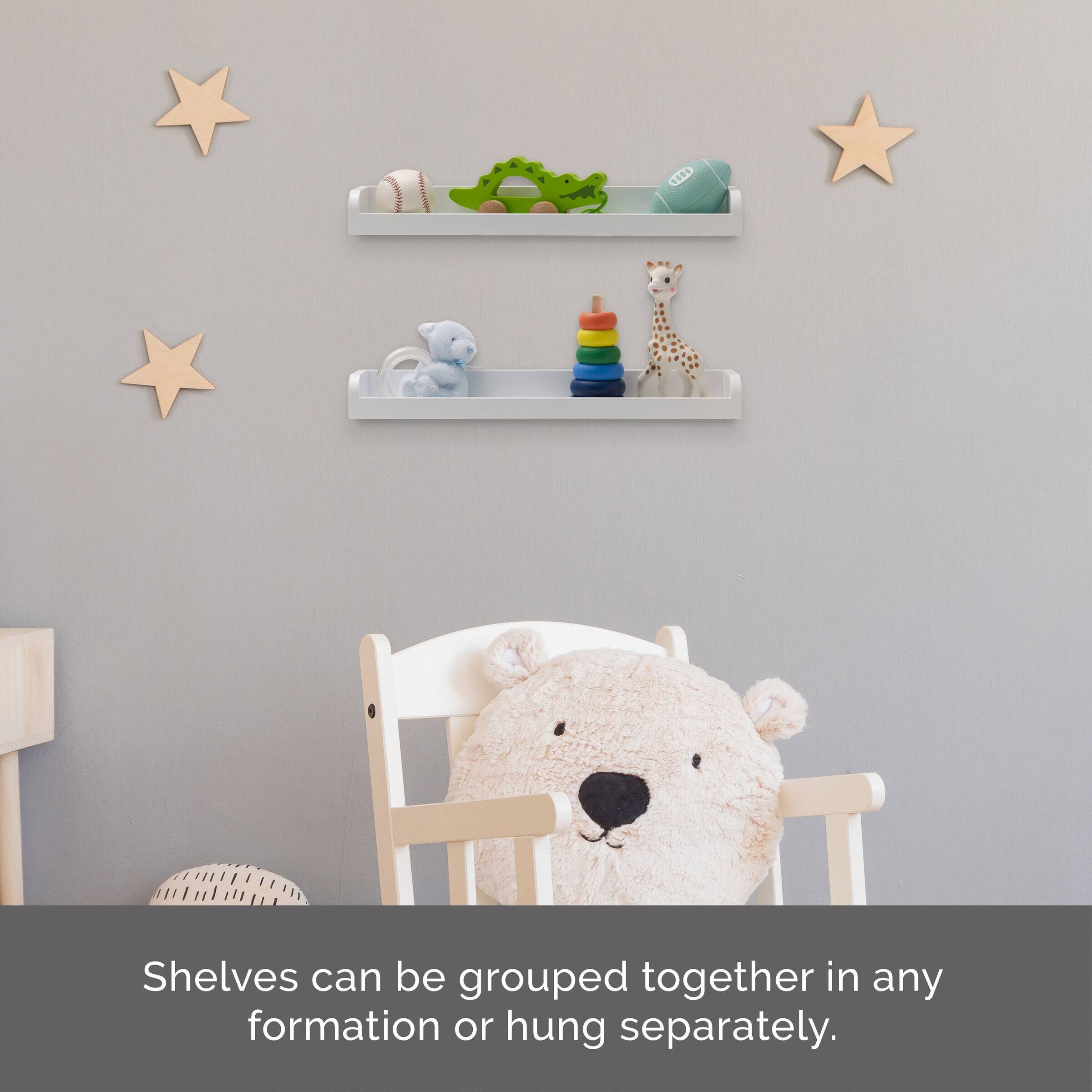 Melannco White MDF 18" Shelf, 2ct.