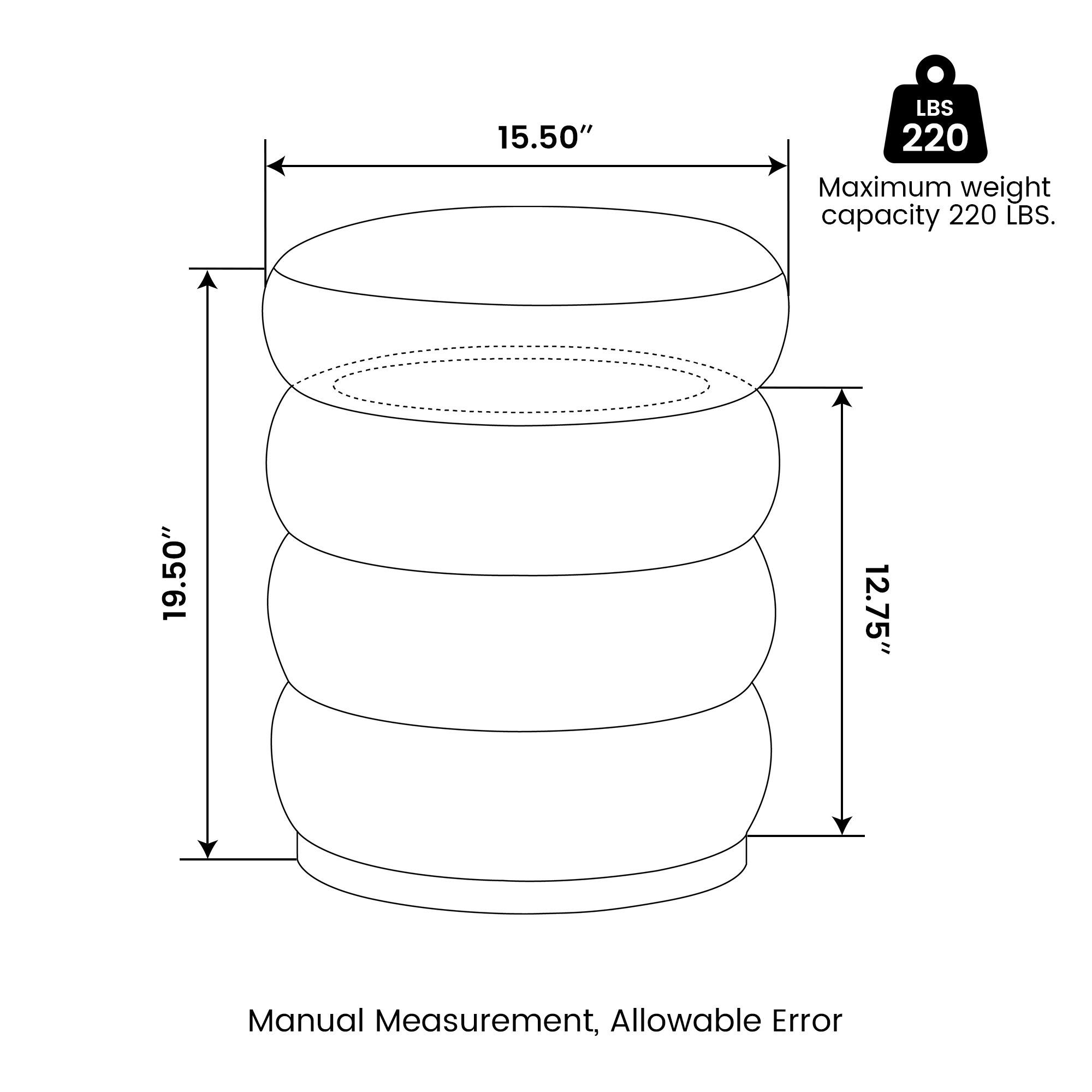 Glitzhome® 19.5" Coffee Brown Upholstered Storage Ottoman