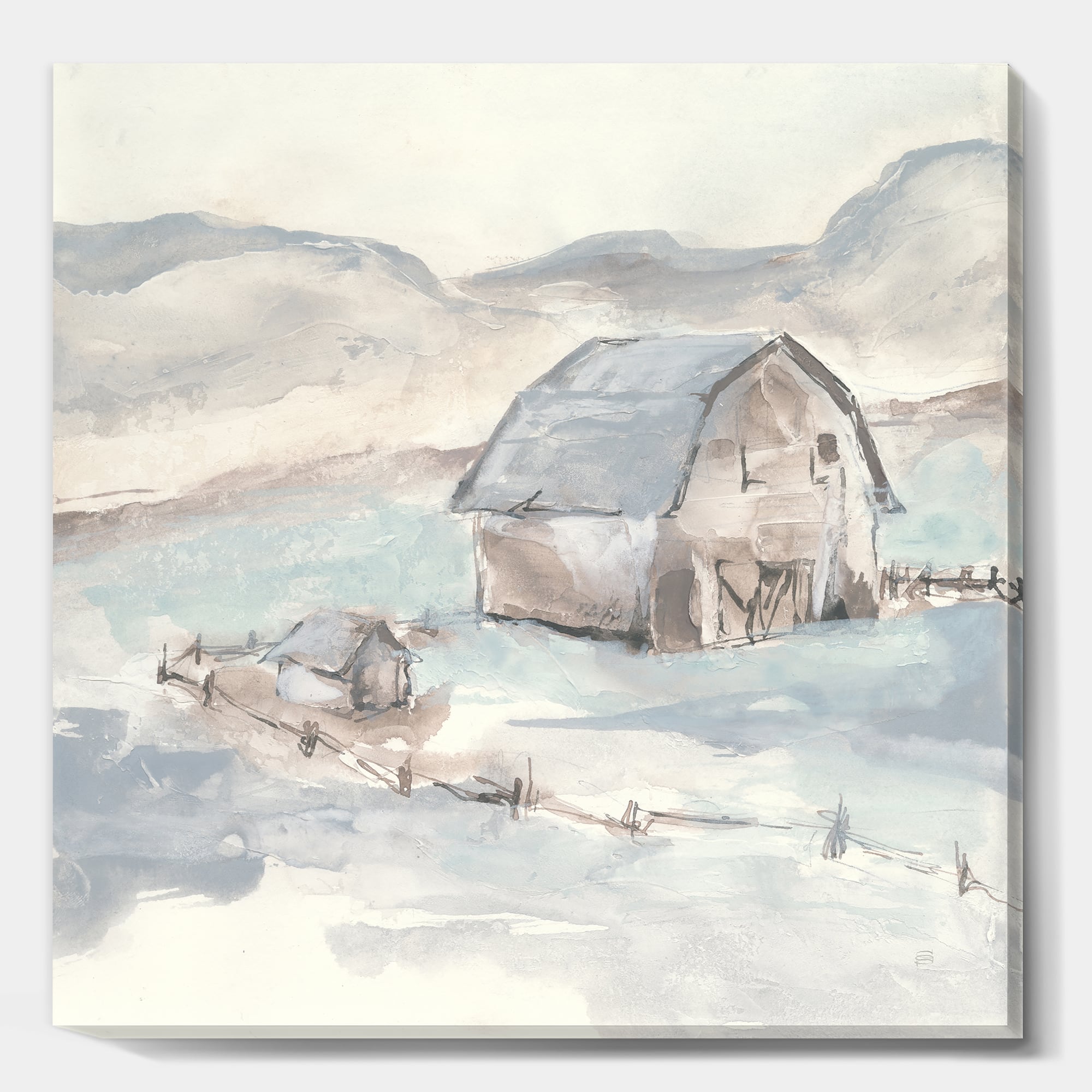 Designart - Farmhouse Barn Grey IV - Modern Farmhouse Premium Canvas Wall Art