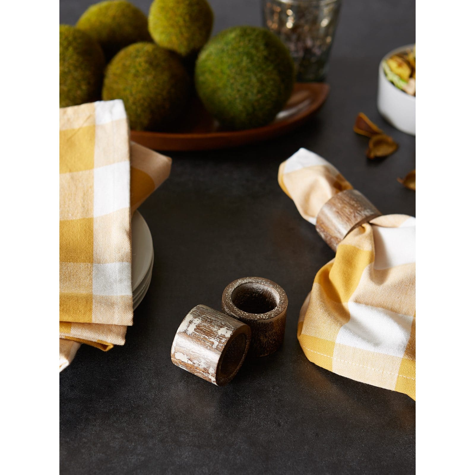 DII&#xAE; Whitewashed Wood Band Napkin Rings, 6ct.