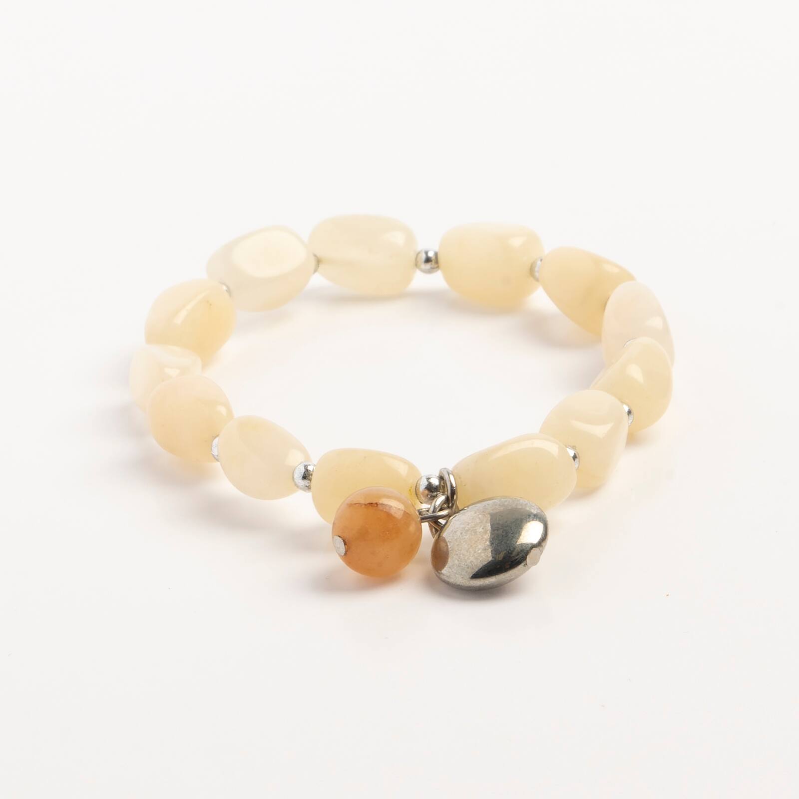 John Bead Honey Jade Happiness Gemstone Charm Bracelet