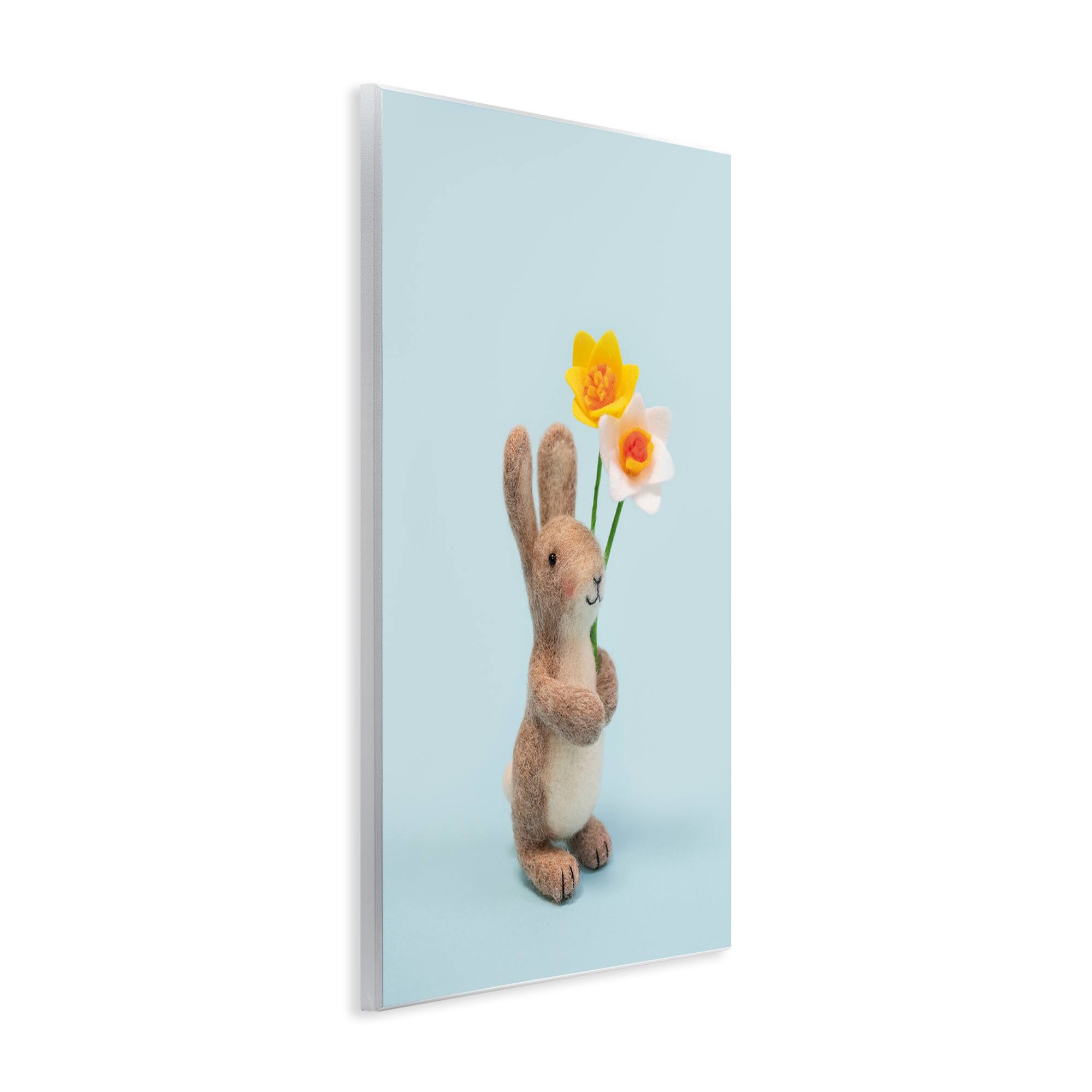 Stupell Industries Spring Bunny Floral Daffodils Wall Plaque Art