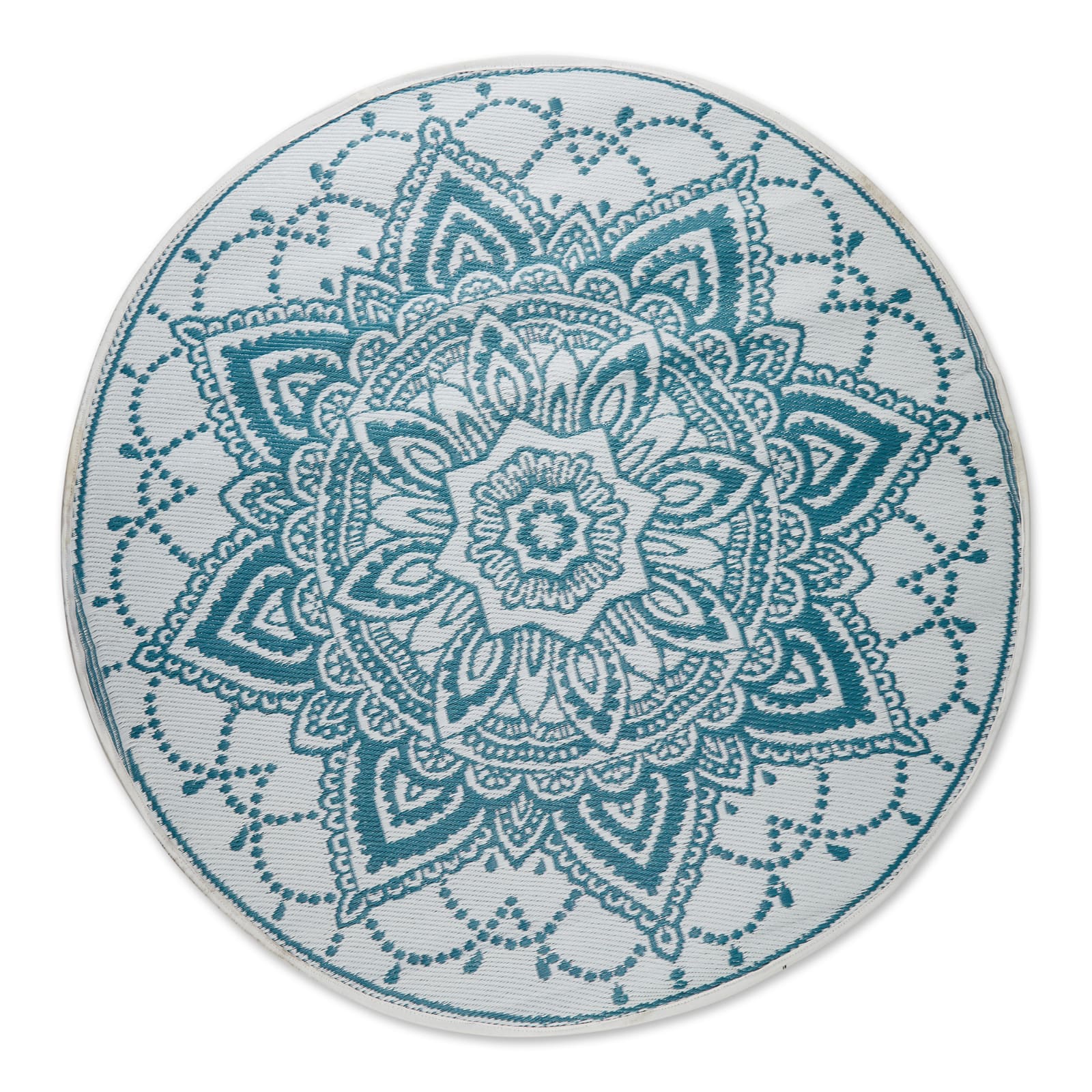 DII&#xAE; Storm Blue Round Boho Floral Outdoor Rug, 5ft.