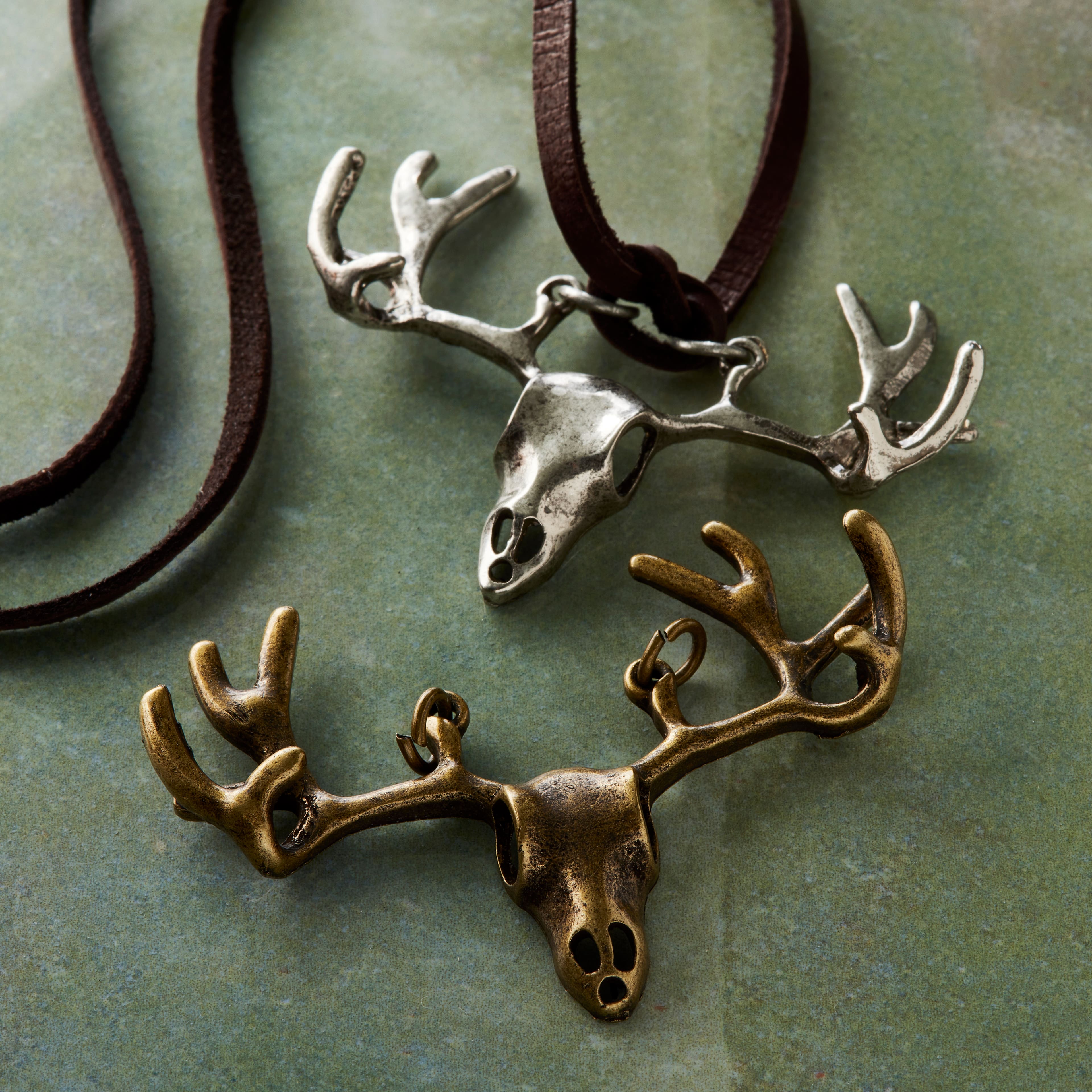 Found Objects™ Oxidized Brass & Silver Elk Charms By Bead Landing™