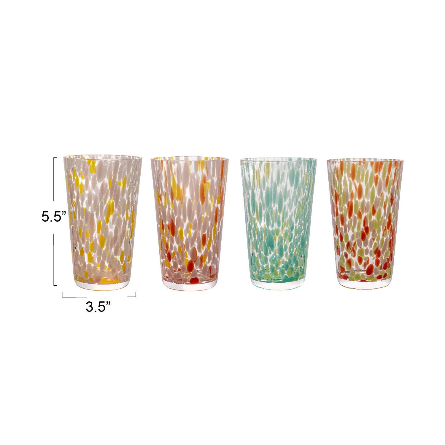 Hello Honey® Round Varied Multicolor Drinking Glass Set
