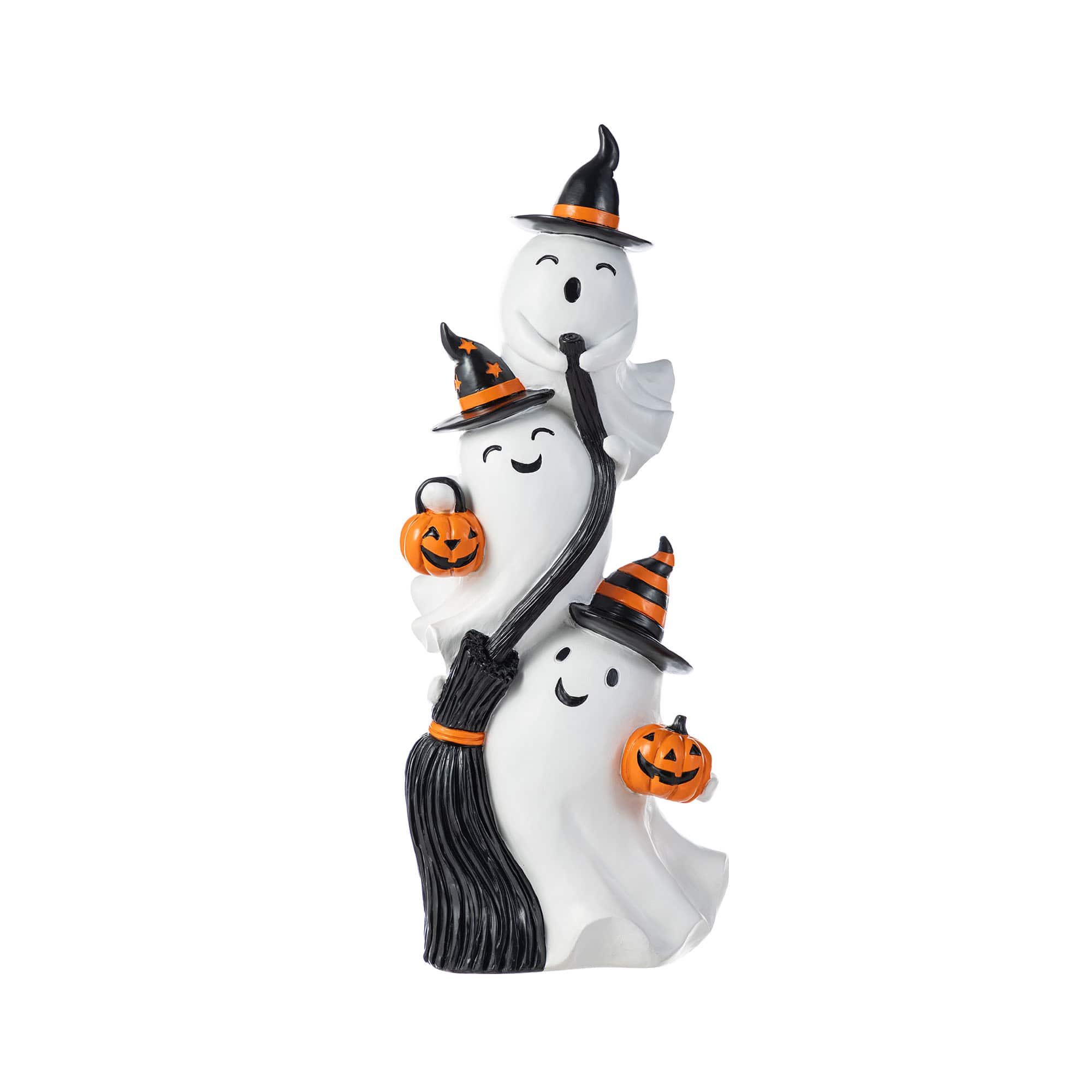 Glitzhome&#xAE; 21.75&#x22;H Halloween Resin Stacked Ghost Porch Decor