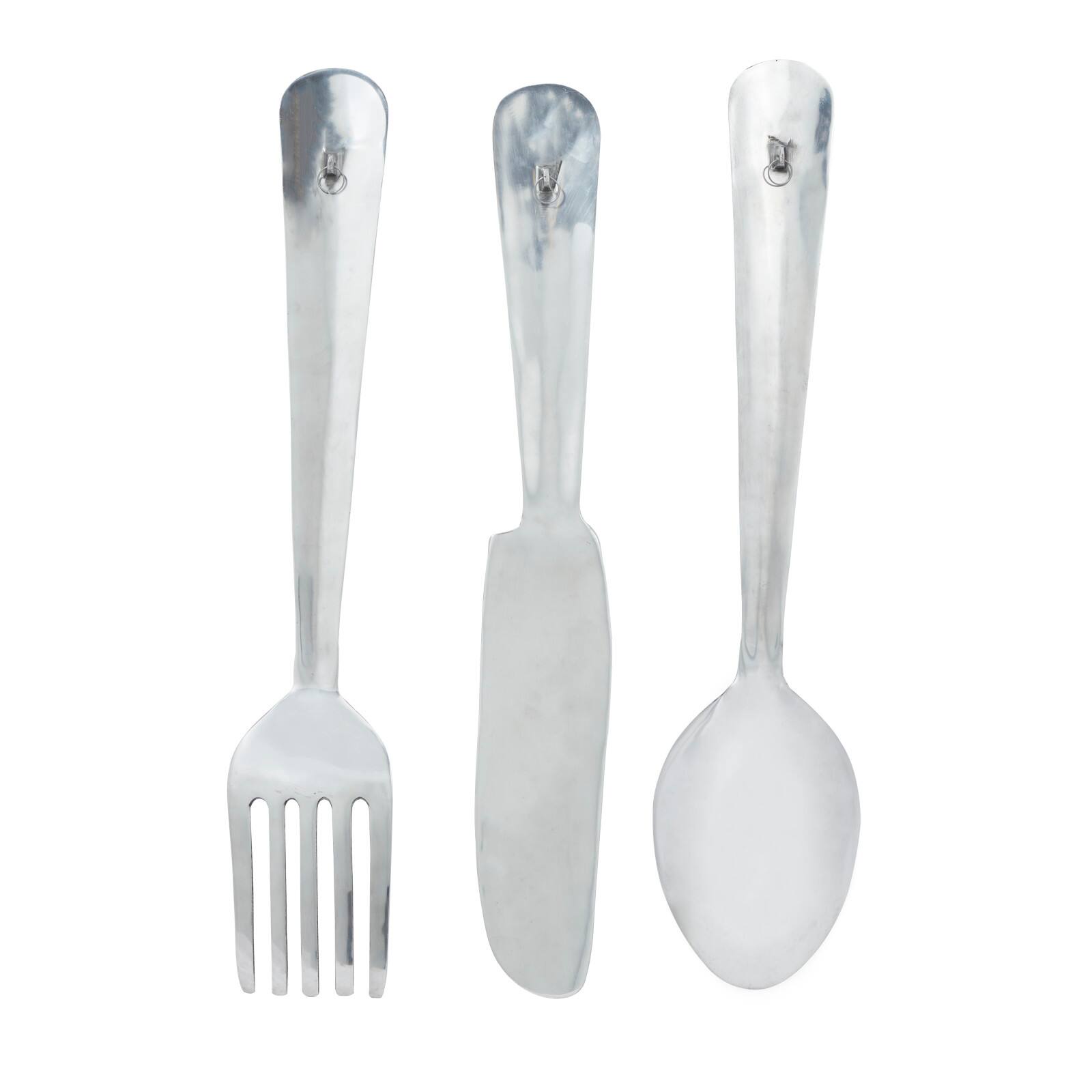 Silver Aluminum Flatware Wall Accent Set, 3ct.