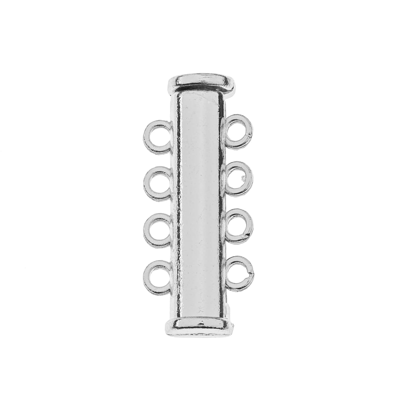 John Bead Silver Multi-Strand Tube Slide Clasps, 2ct.