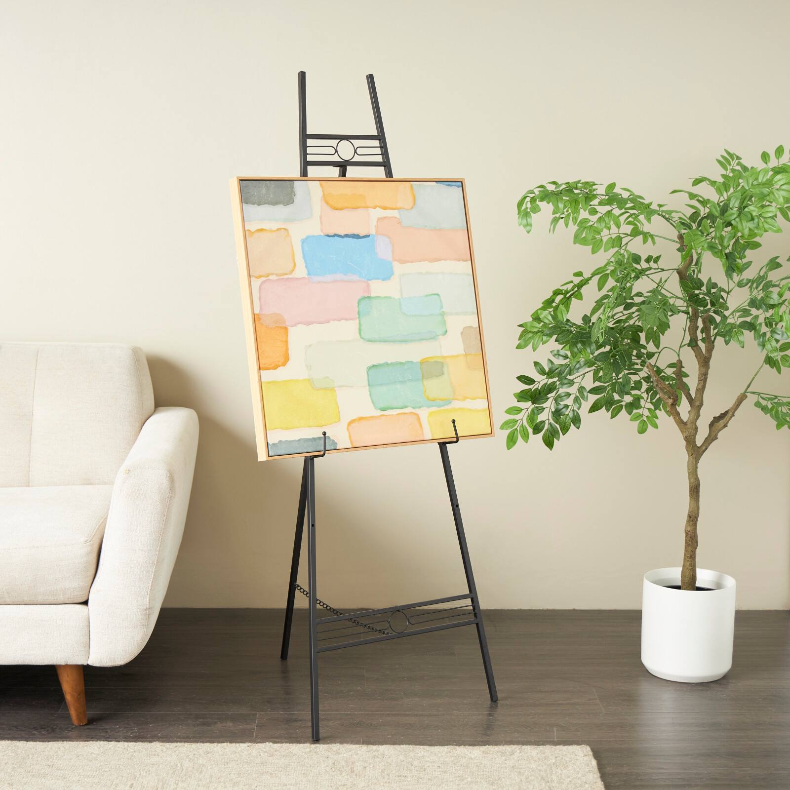 56" Black Metal Adjustable Display Stand Easel