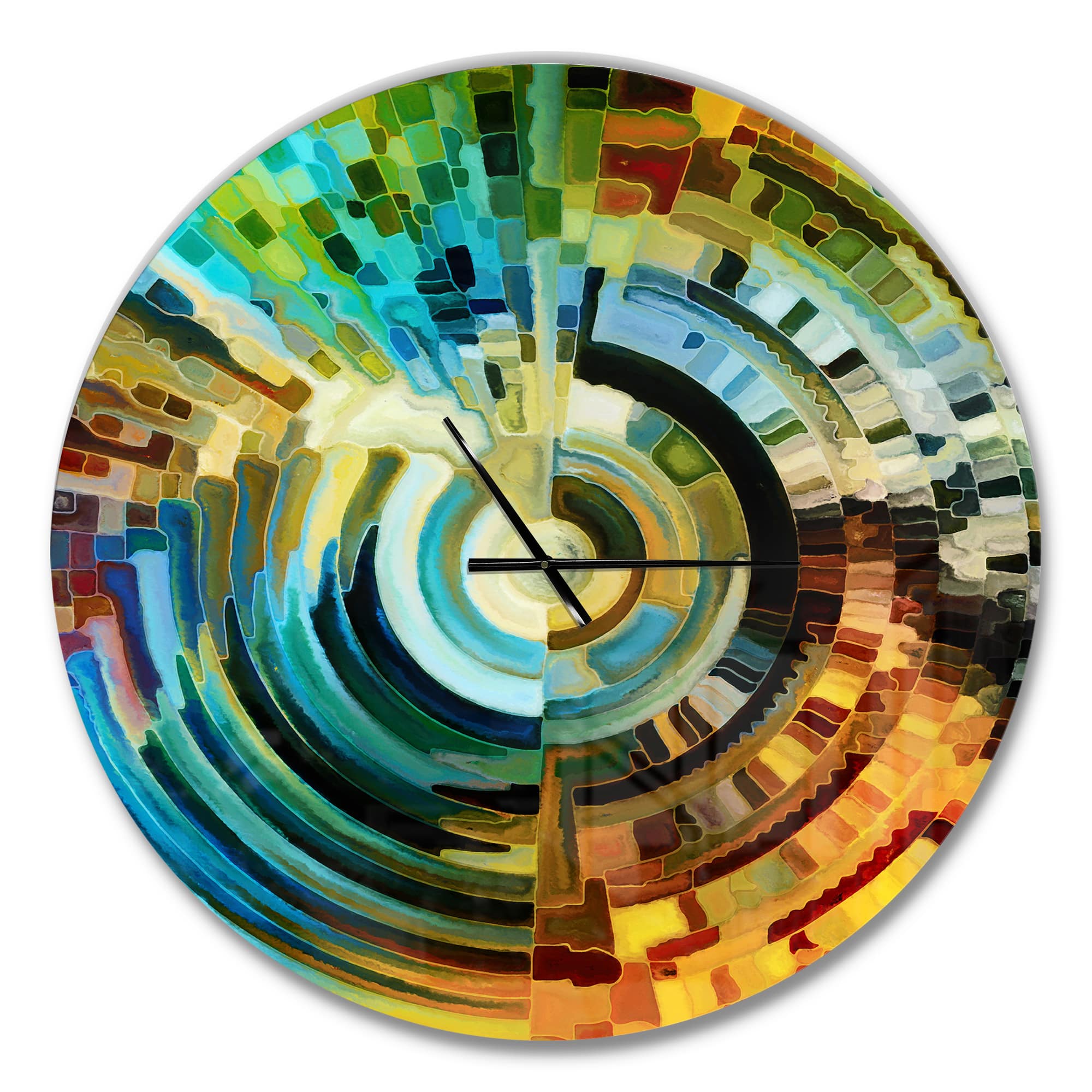 Designart 'Paths Of Stained Glass Modern Wall Clock