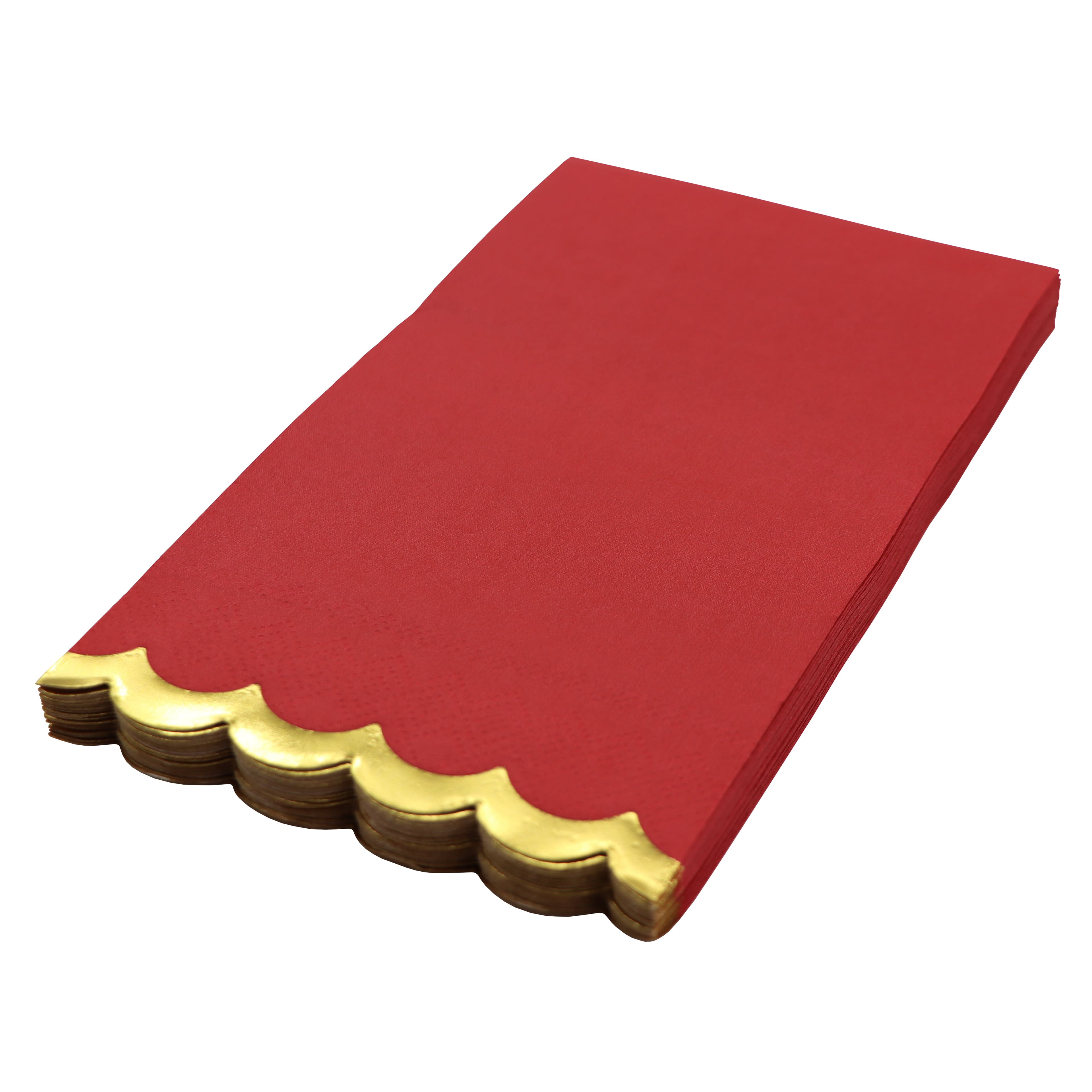 Red Scalloped Paper Guest Napkins by Celebrate It&#x2122;