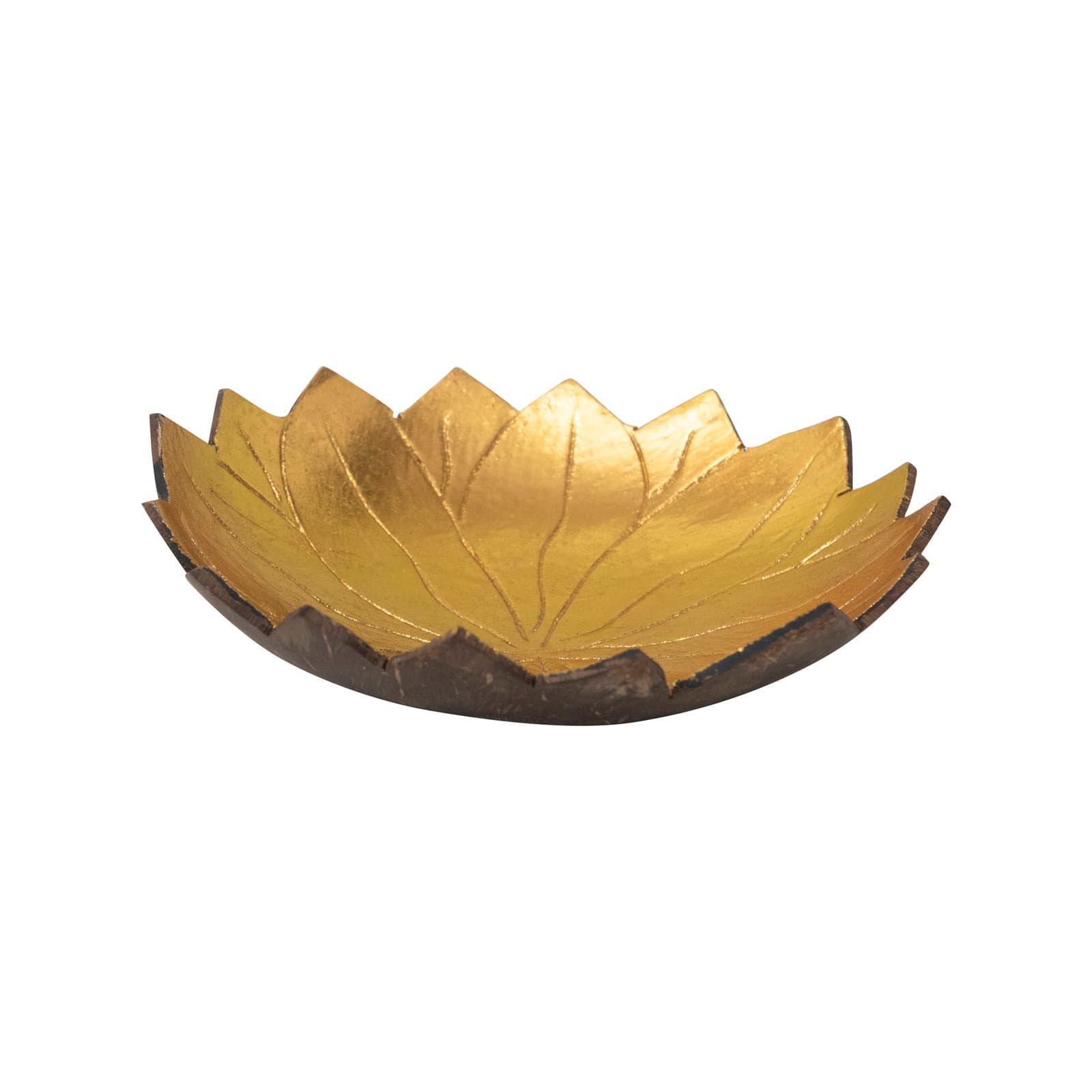 6&#x22; Coconut Shell Lotus-Shaped Bowl