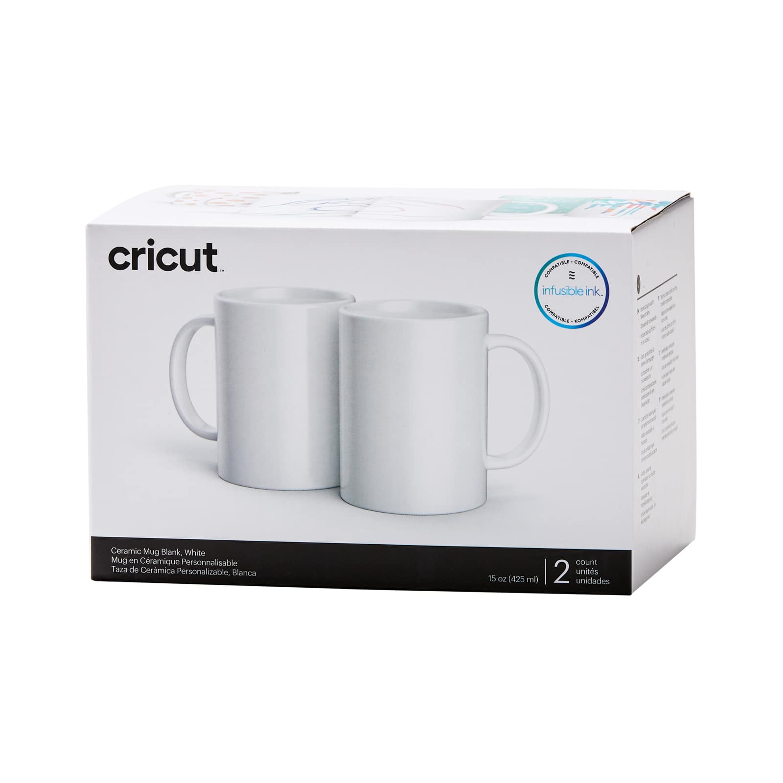 Cricut® 15oz. White Ceramic Mug Blanks, 2ct.