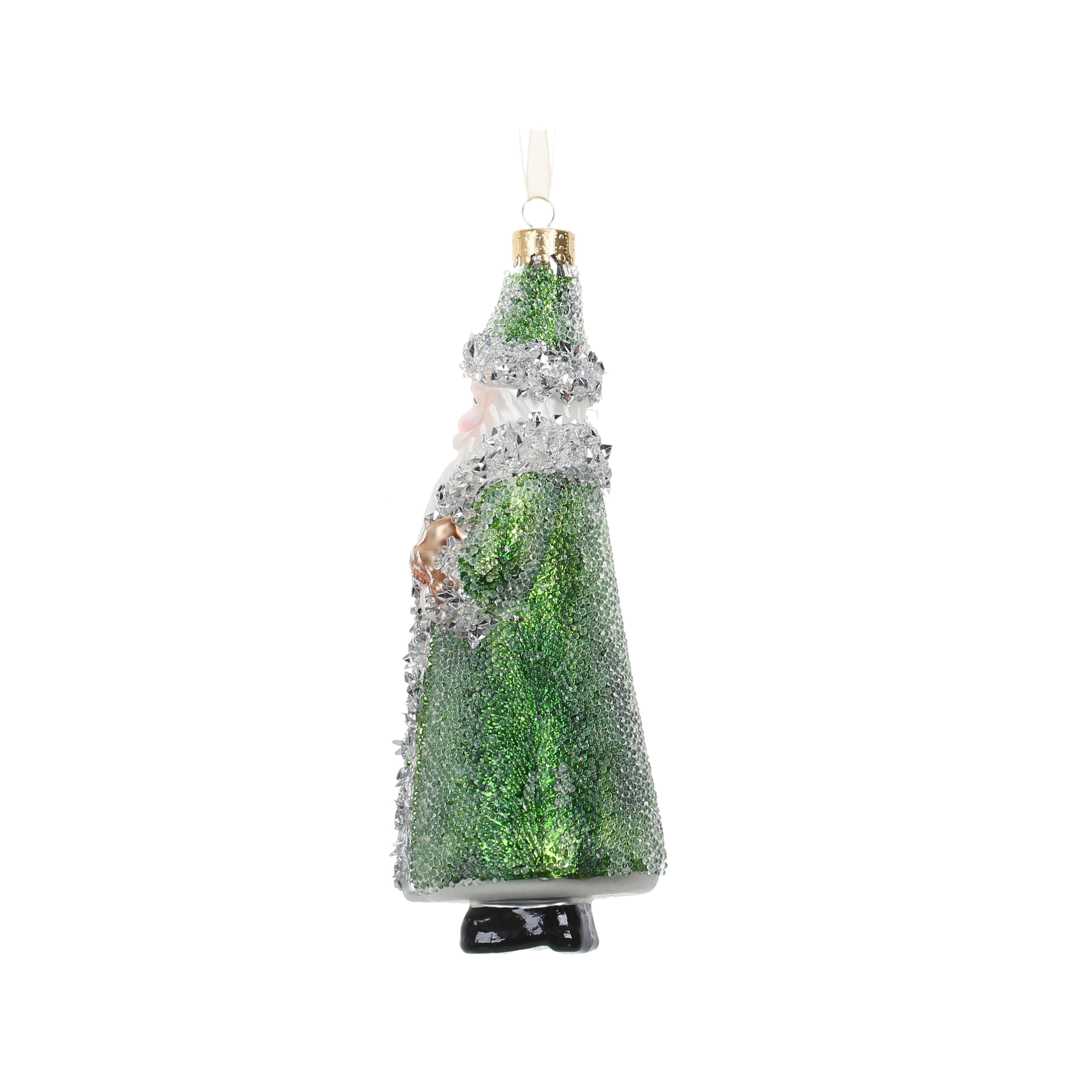 Ornement de p&#xE8;re No&#xEB;l vert en verre de 147 mm d&#x2019;Ashland