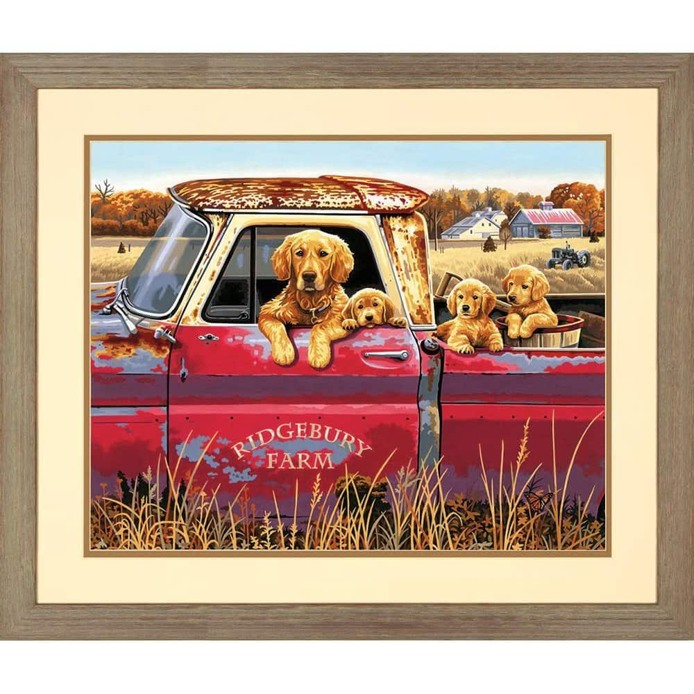 Dimensions® PaintWorks™ Golden Retriever Truck Ride PaintbyNumber Kit