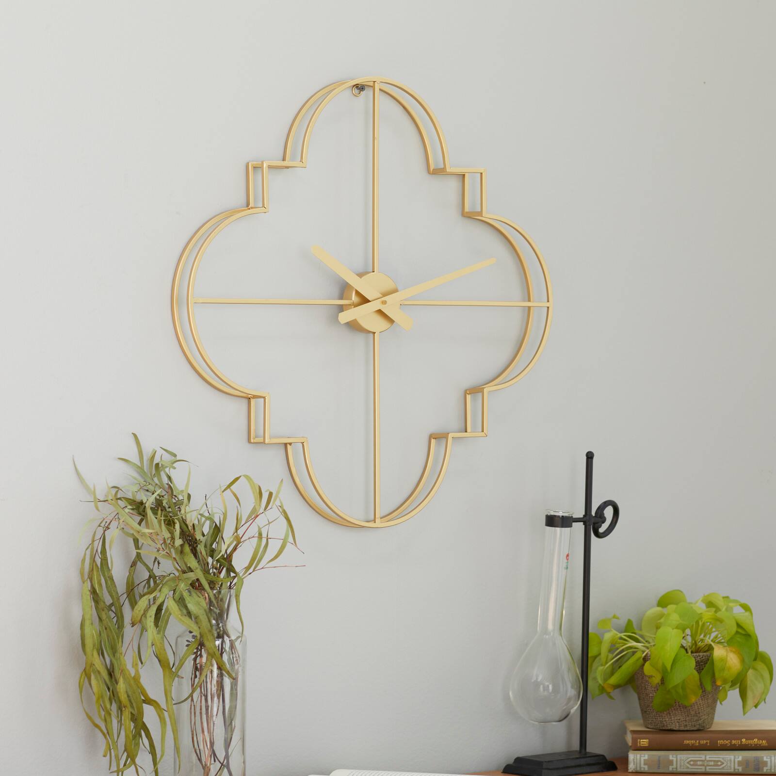 CosmoLiving by Cosmopolitan 24&#x22; Gold Metal Glam Wall Clock