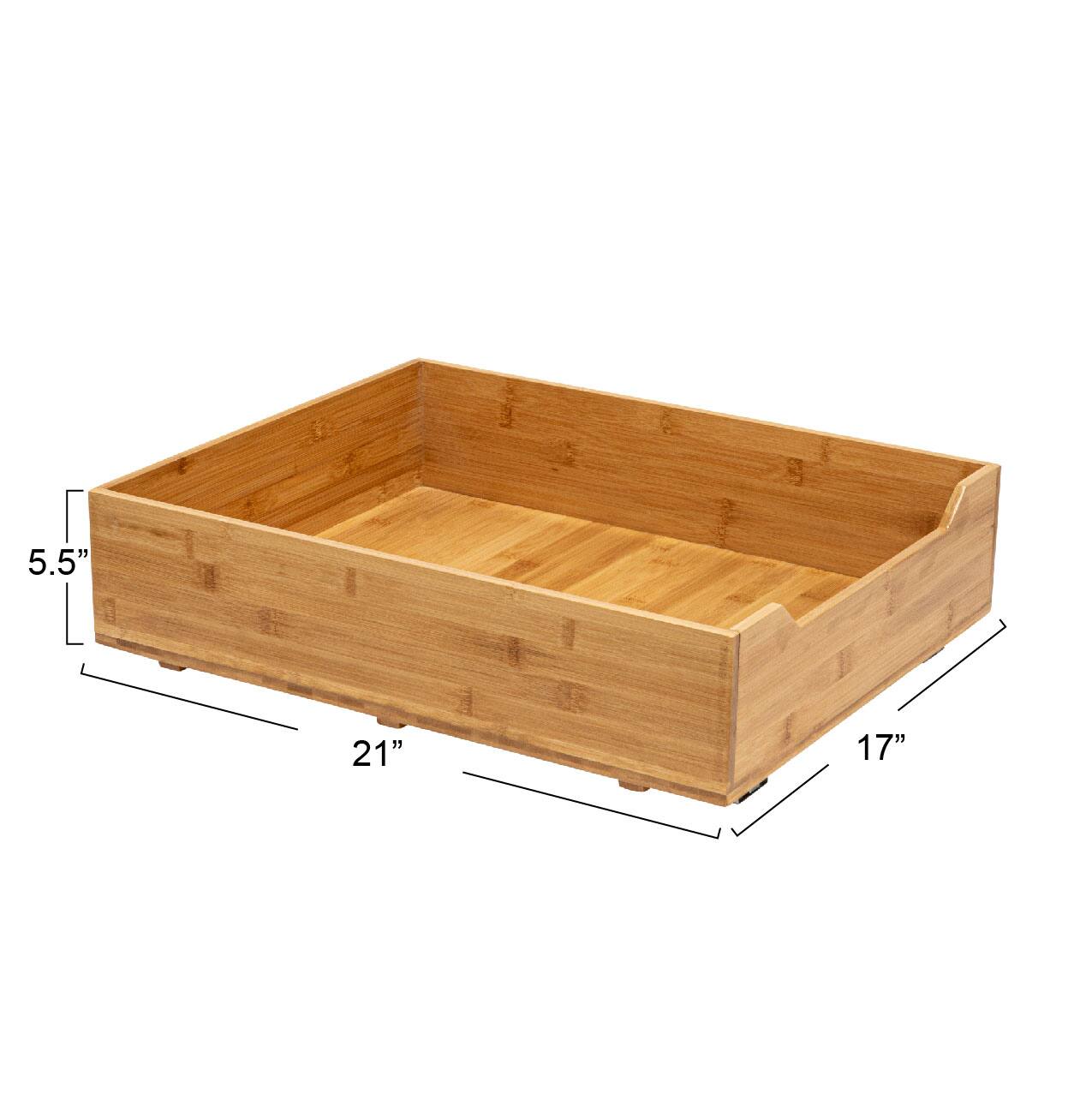 Household Essentials Glidez Bamboo & Steel Slide-Out Storage Organizer