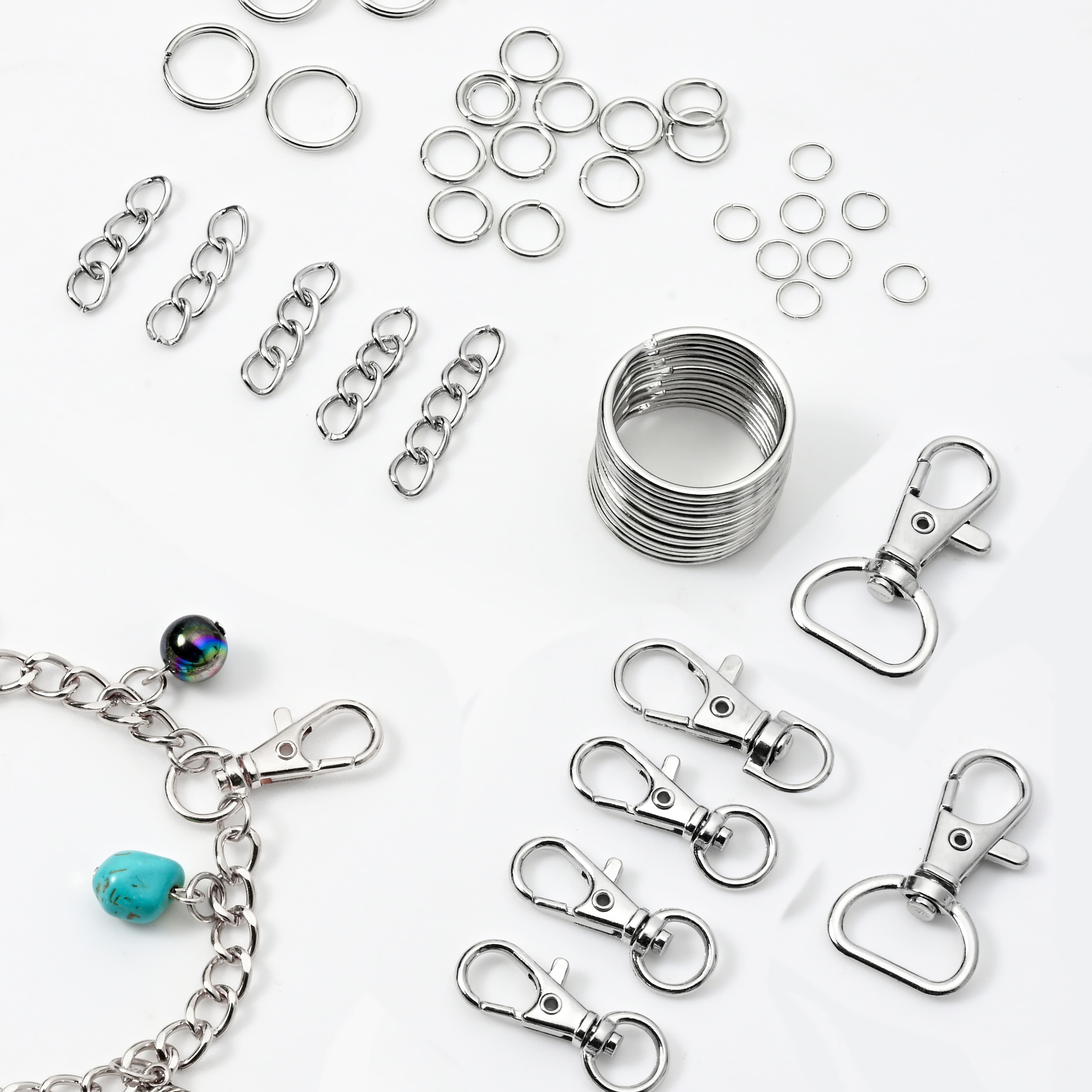 Rhodium Keychain-Making Findings Kit by Bead Landing™