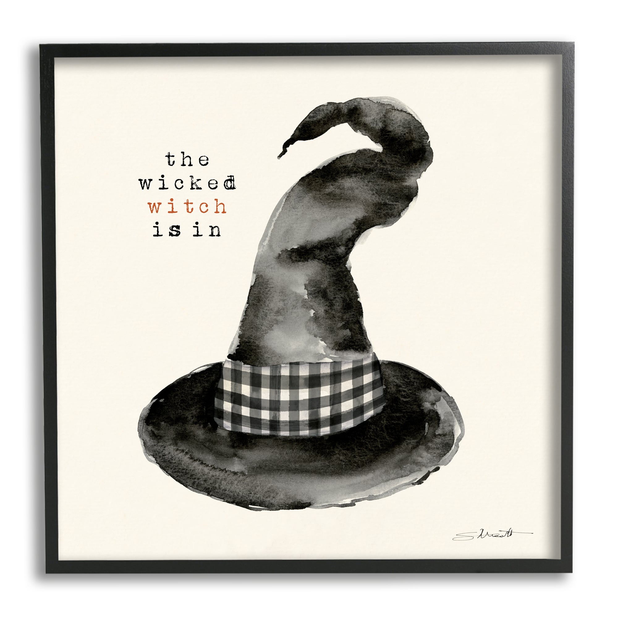 Stupell Industries The Wicked Witch Is In Halloween Framed Giclee Art