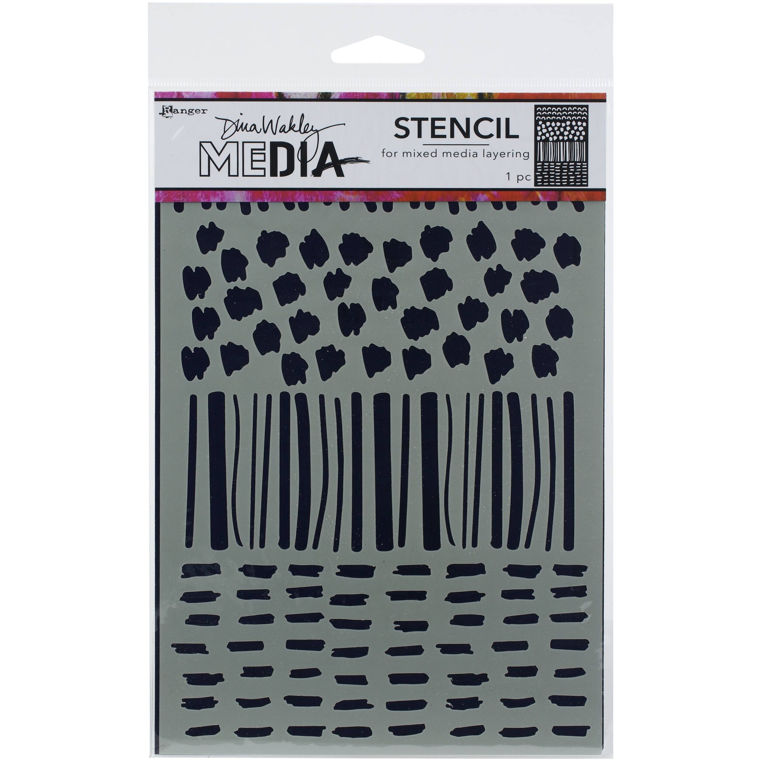 3 Pack DINA Wakley media Stencil 9"X6" Cross Hatch-MDS-74854 