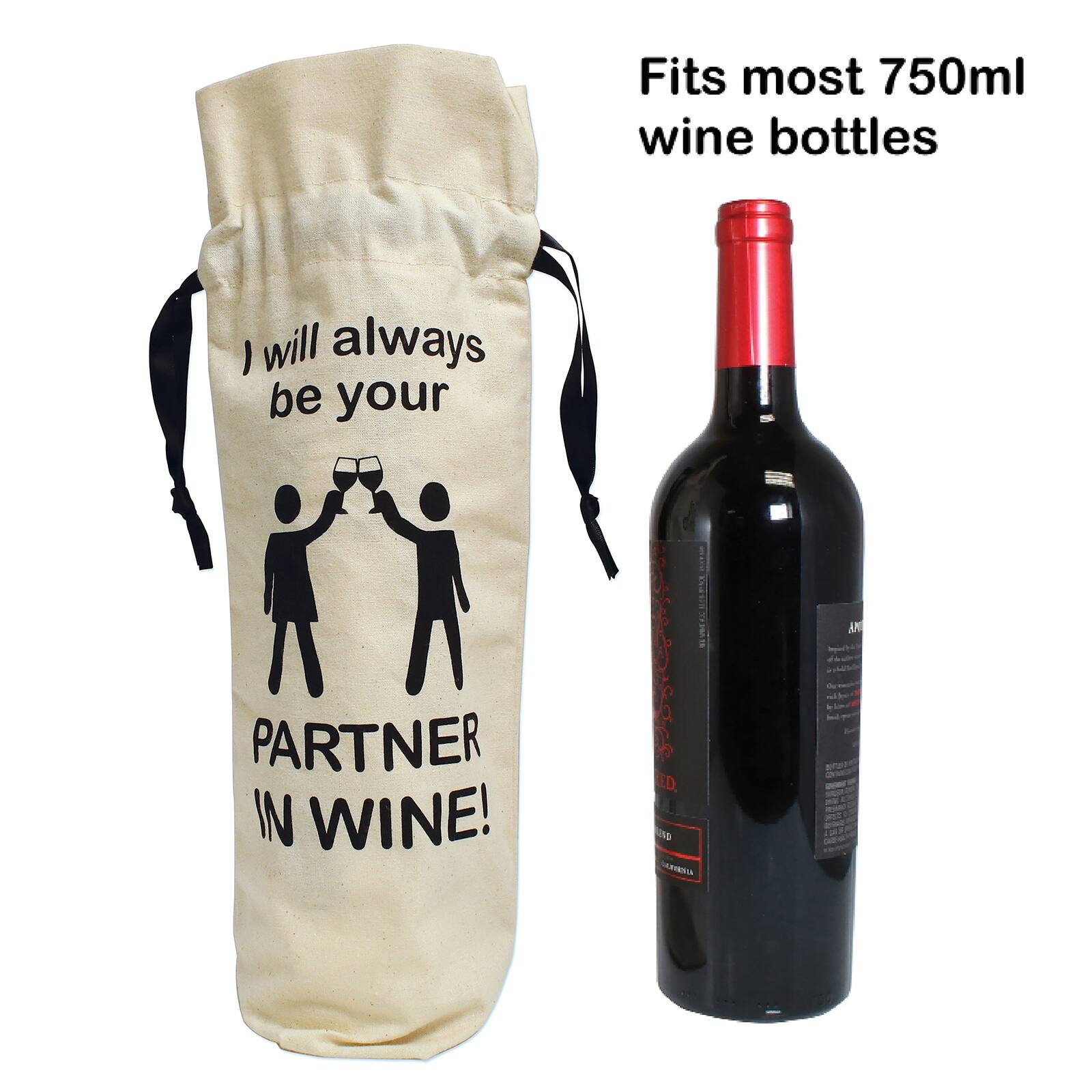 Personality Case&#x2122; Partners Canvas Wine Bag