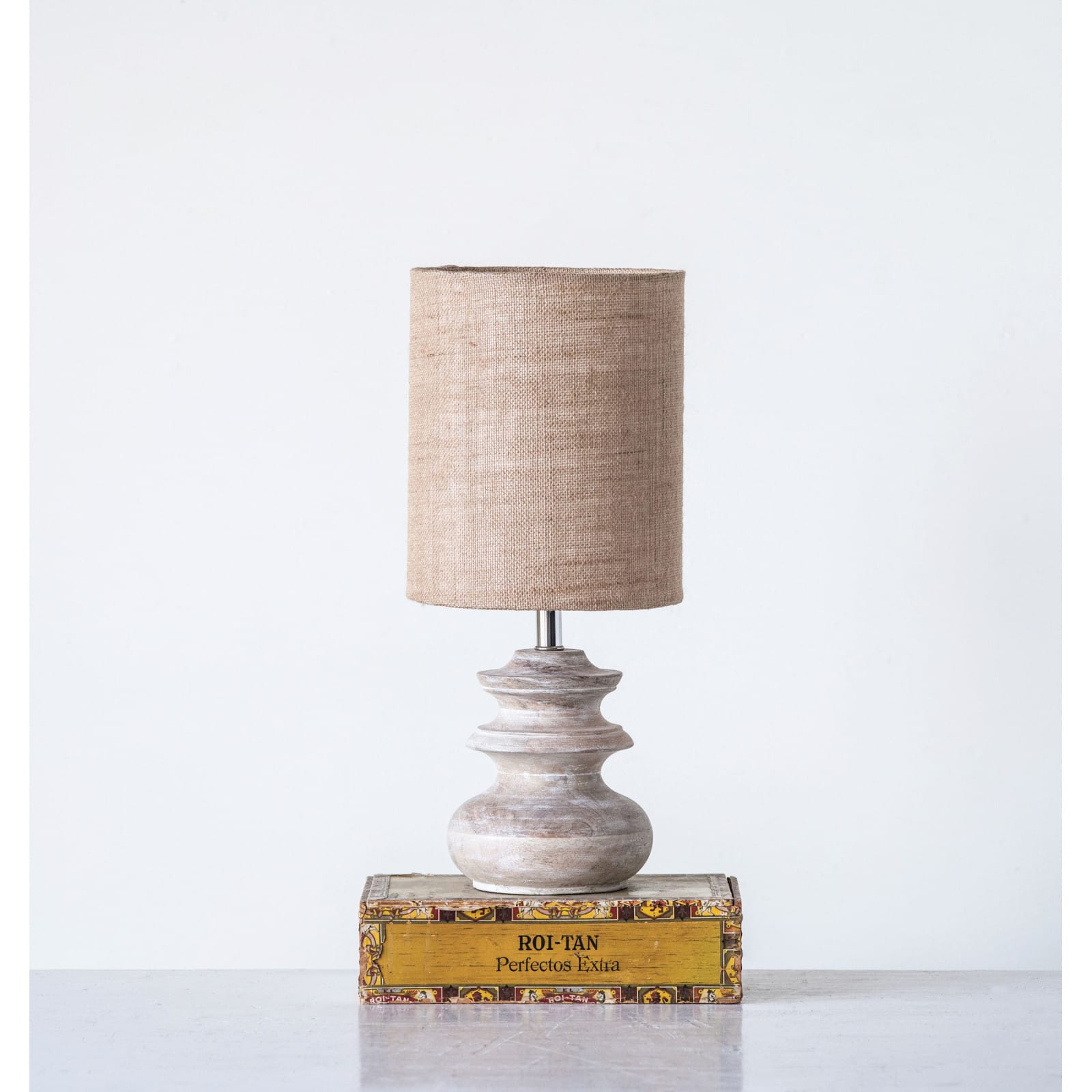 Hello Honey® Bleached Mango Wood Table Lamp with Jute Shade