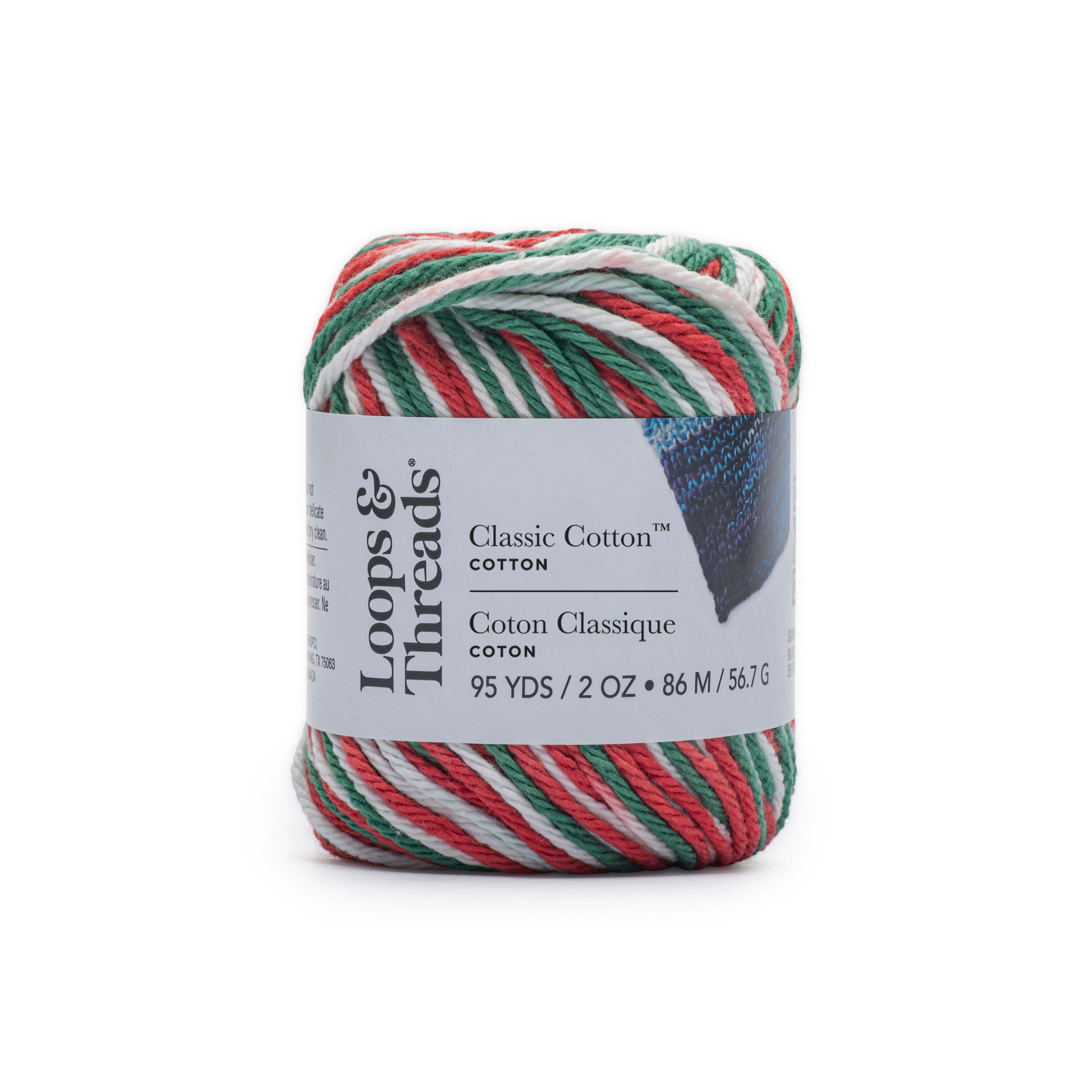 Classic Cotton™ Patterned Yarn by Loops & Threads®, Color: Jolly Ombre ...