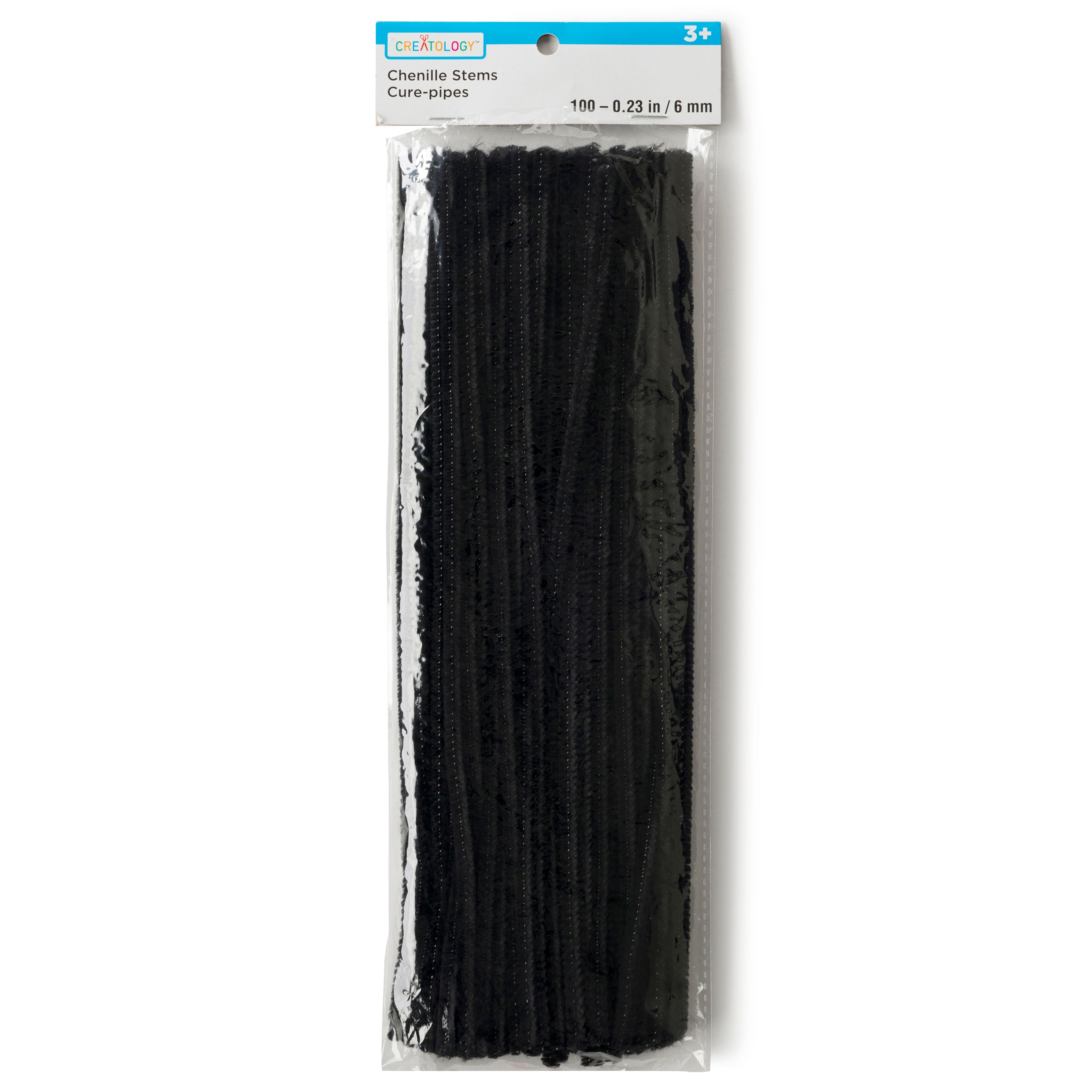 Hello Hobby Black Fuzzy Sticks, 25-Pack 
