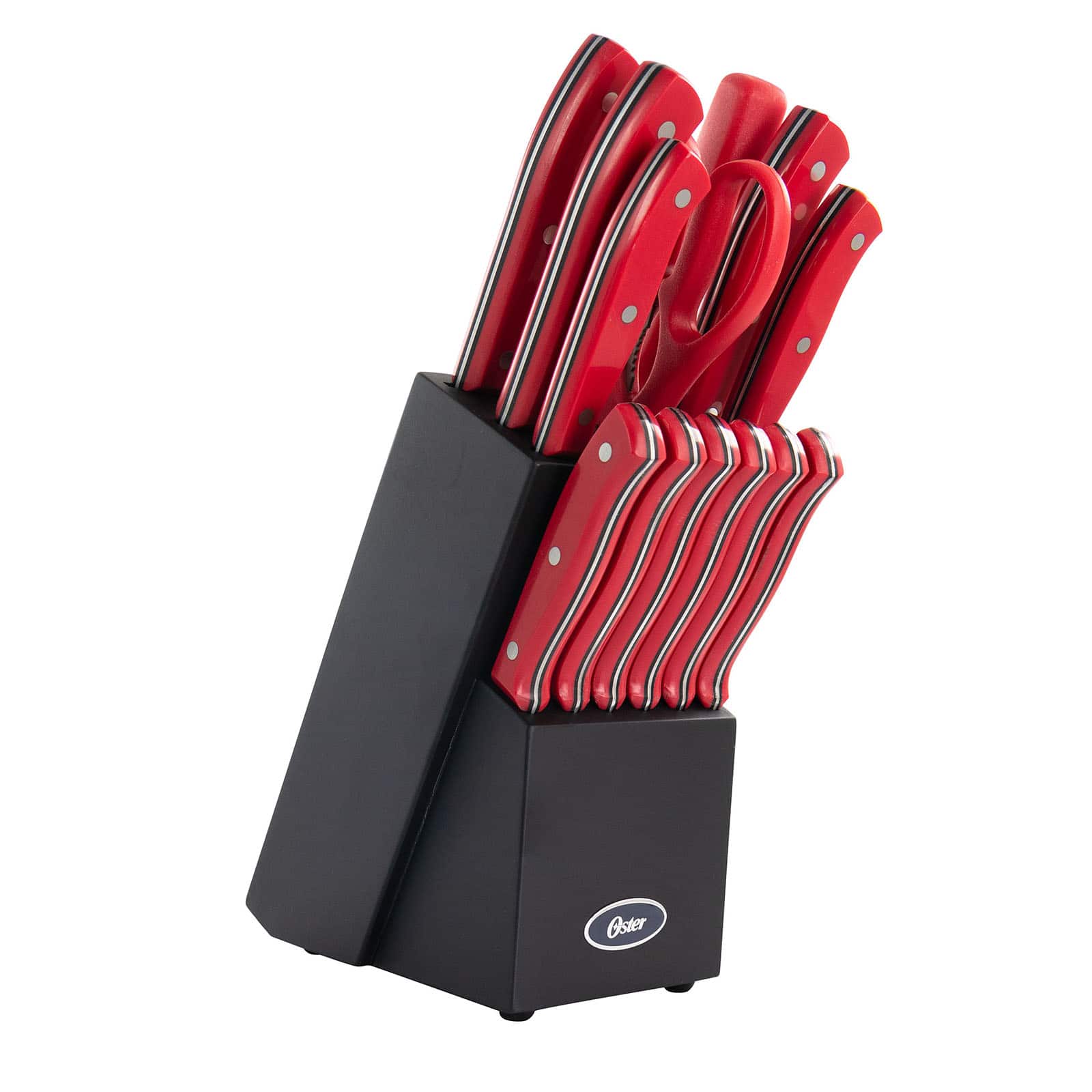 Oster Steffen 14 Piece Stainless Steel Cutlery Set In Red With