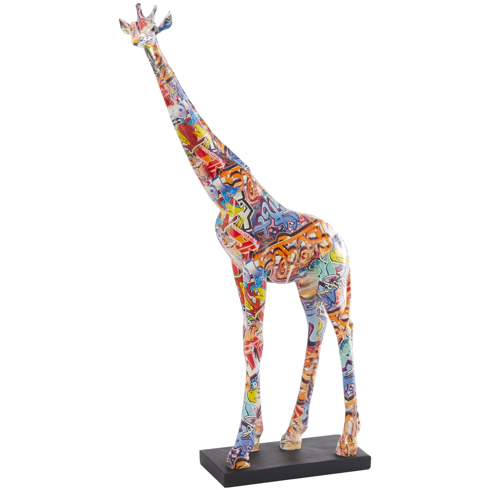 36.5" Multicolor Graffiti Giraffe Sculpture