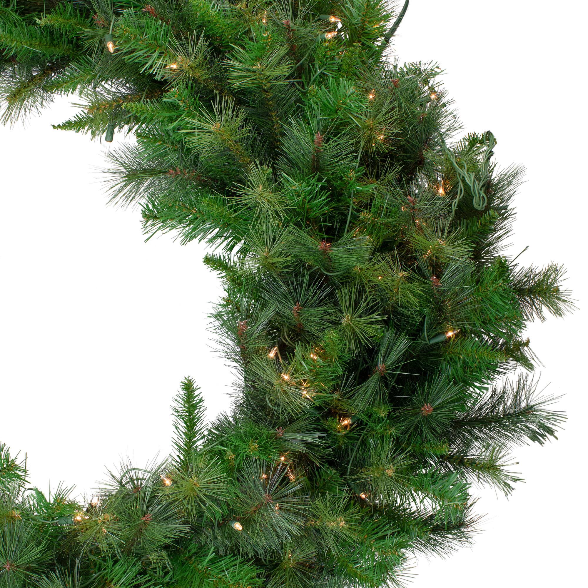 60" Pre-Lit Artificial Canyon Pine Wreath