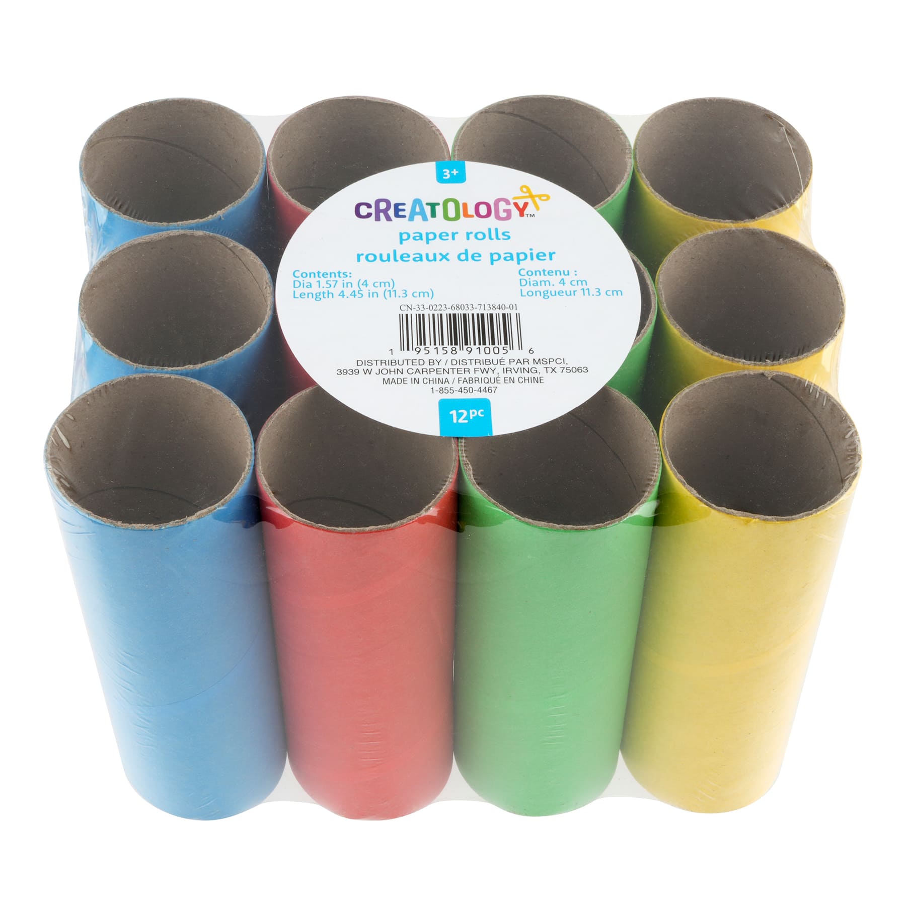 24 Packs: 12 ct. (288 total) Primary Mix Paper Roll Tubes by Creatology™