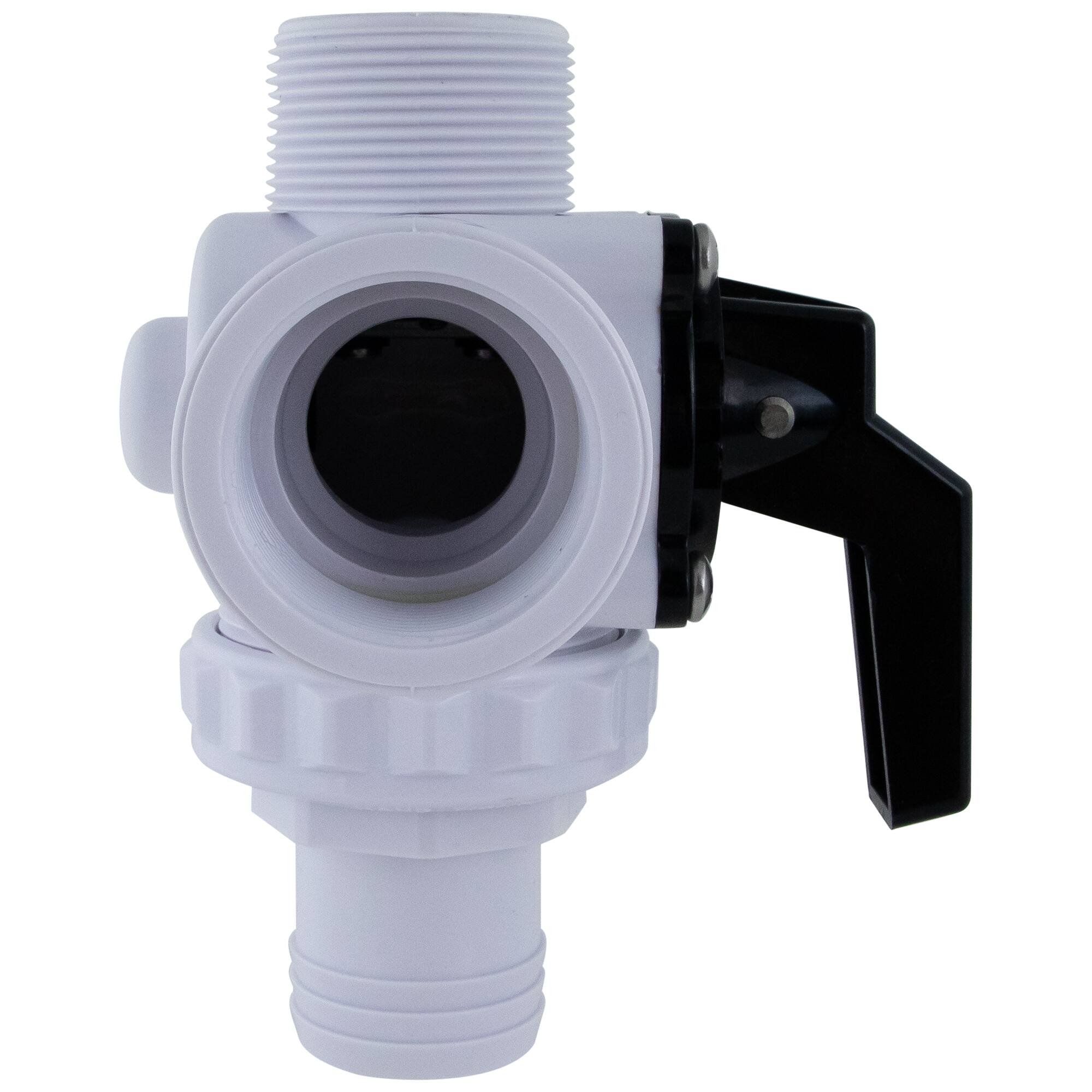 Swim Central 6.25" White HydroTools Swimming Pool & Spa Standard Left Outlet 3-Way Ball Valve
