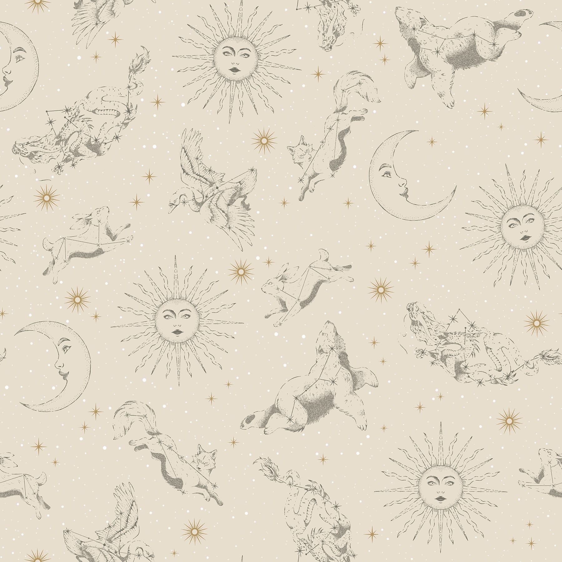 RoomMates Zodiac Dreams Linen Peel & Stick Wallpaper