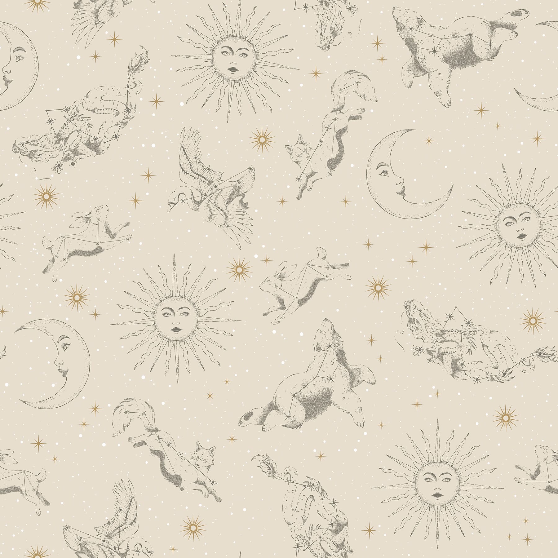 RoomMates Zodiac Dreams Linen Peel &#x26; Stick Wallpaper