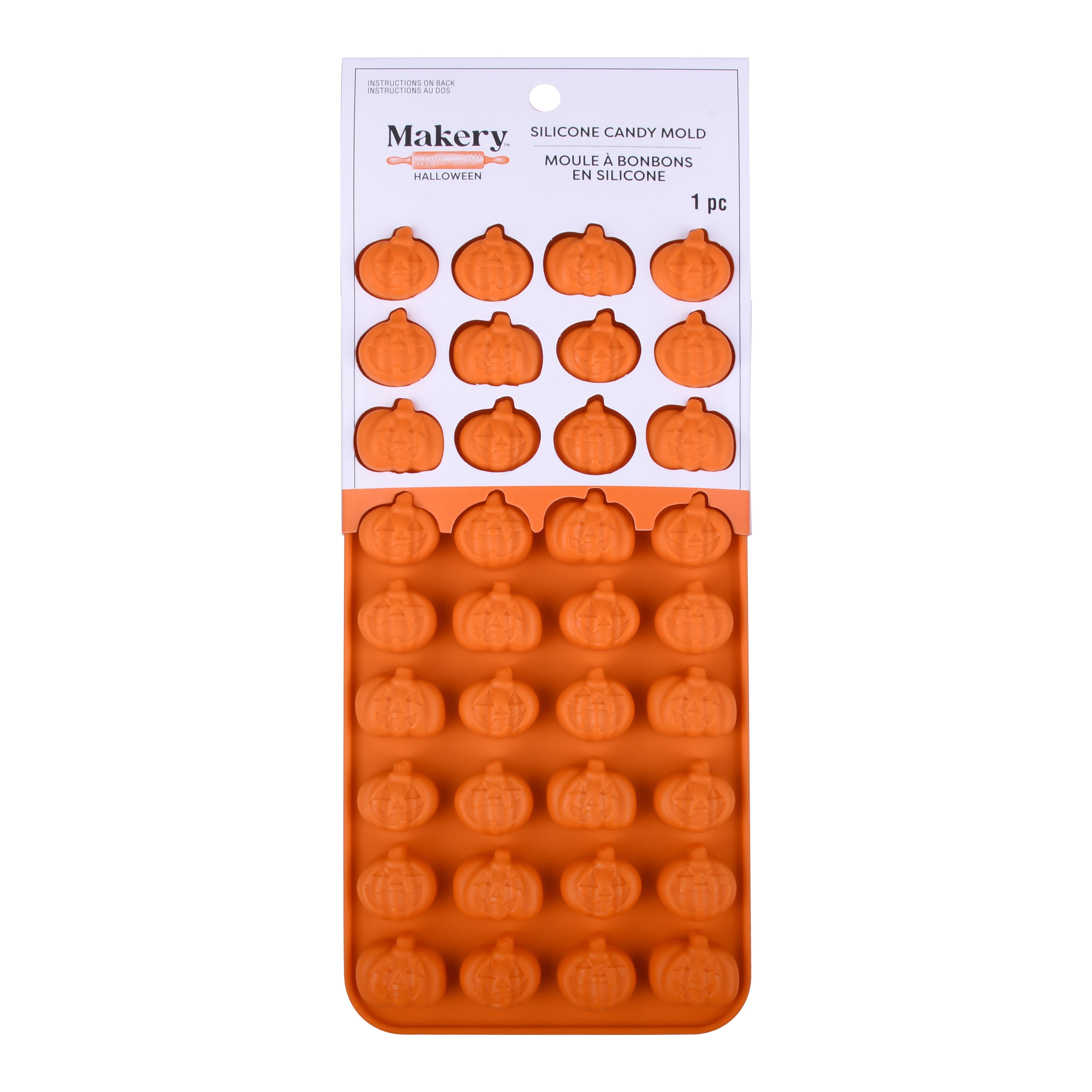 Mini Jack-o&#x27;-Lantern Silicone Candy Mold by Makery&#x2122;