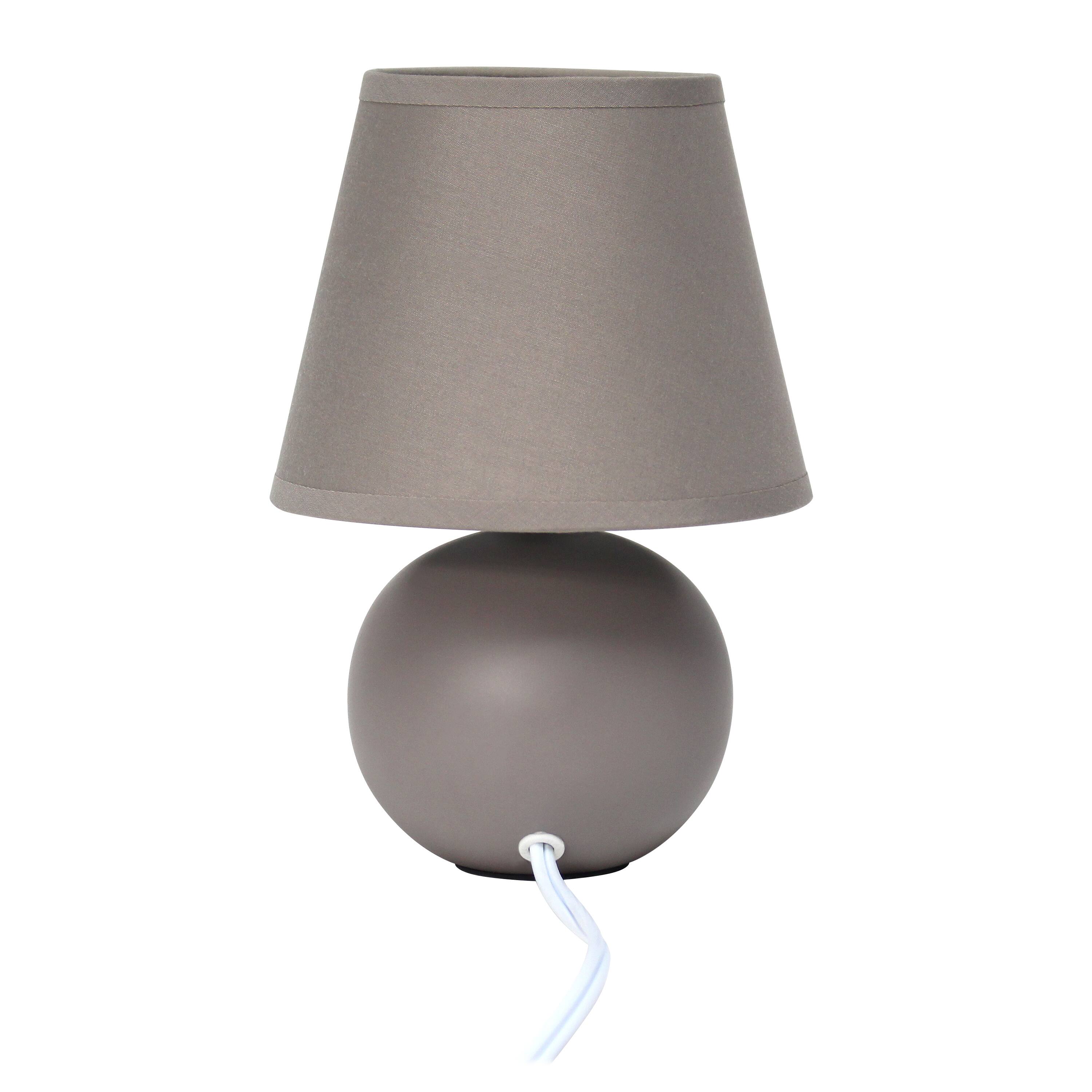 Simple Designs Gray Mini Ceramic Globe Table Lamp