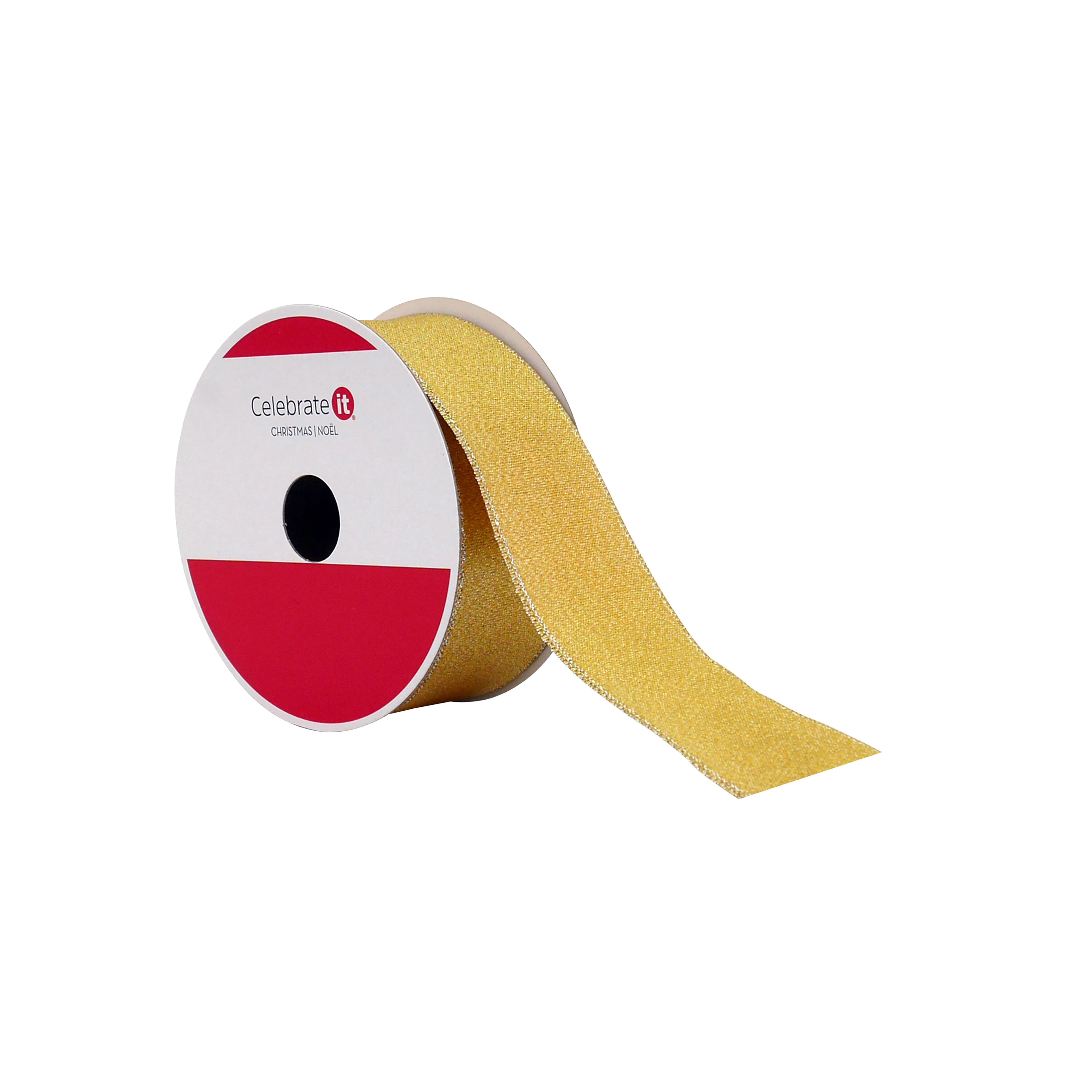 1.5&#x22; x 30ft. Gold Wired Shimmer Ribbon by Celebrate It&#xAE;