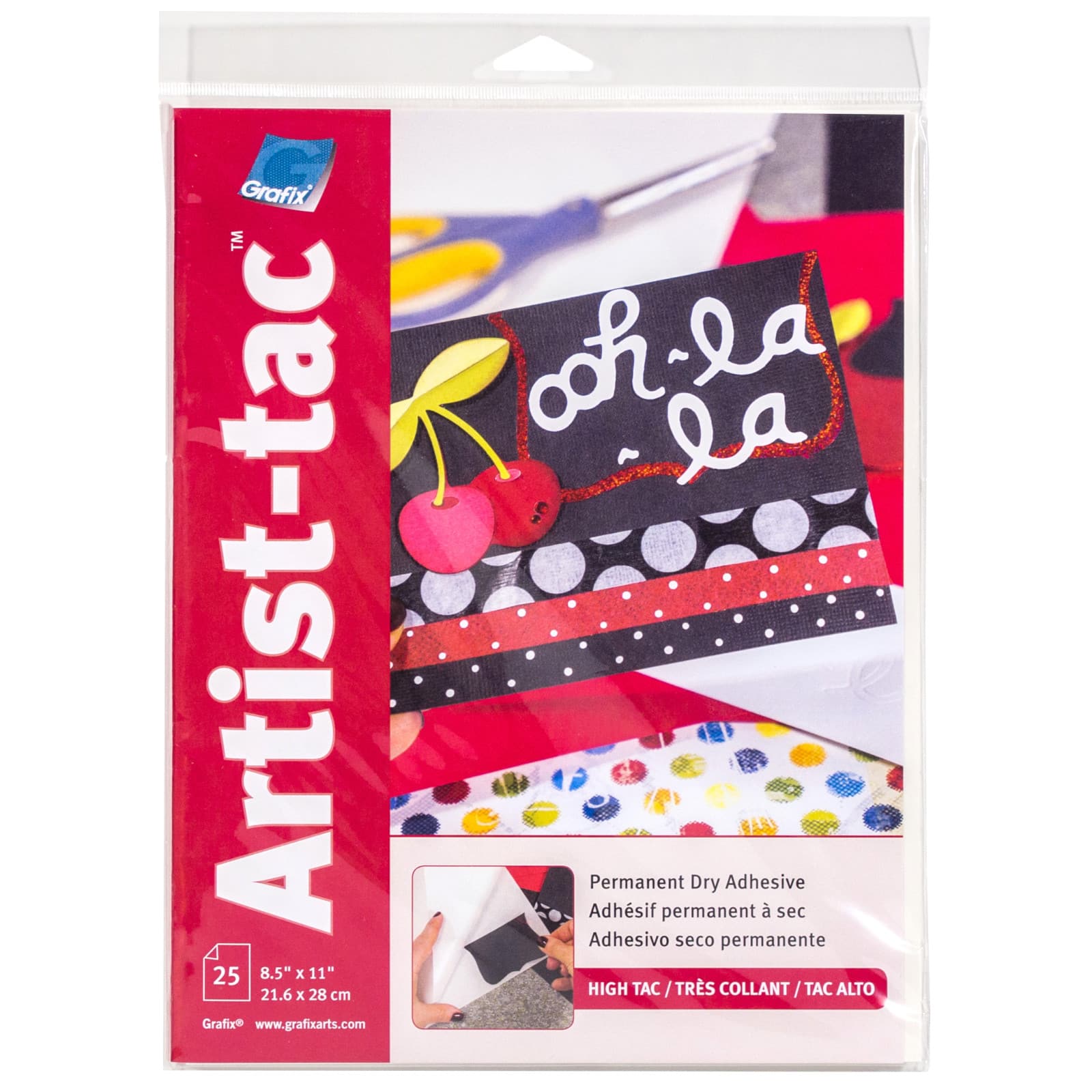 Grafix® Artist-Tac™ Dry Adhesive Sheet, 8.5" x 11"