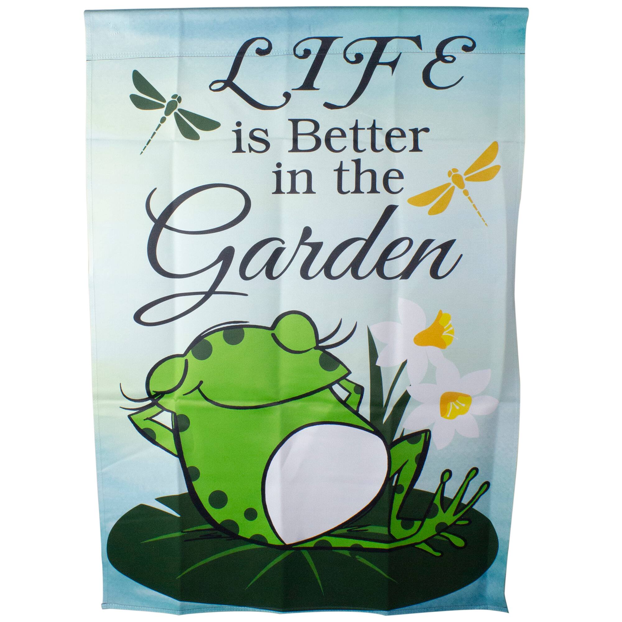 40" Green Life is Better in the Garden House Flag
