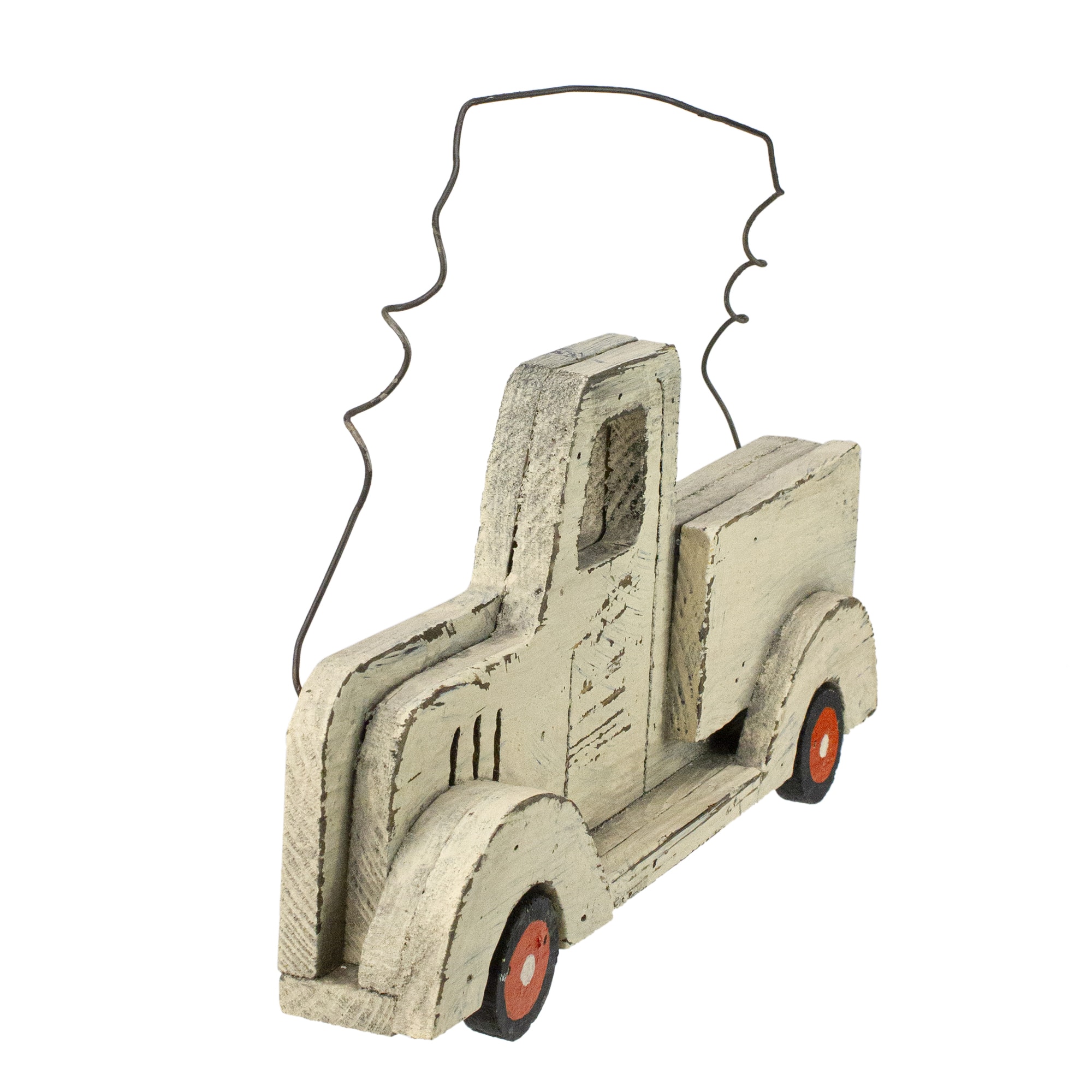 White Wooden Pick Up Truck Fall Harvest Hanging Wall D&#xE9;cor