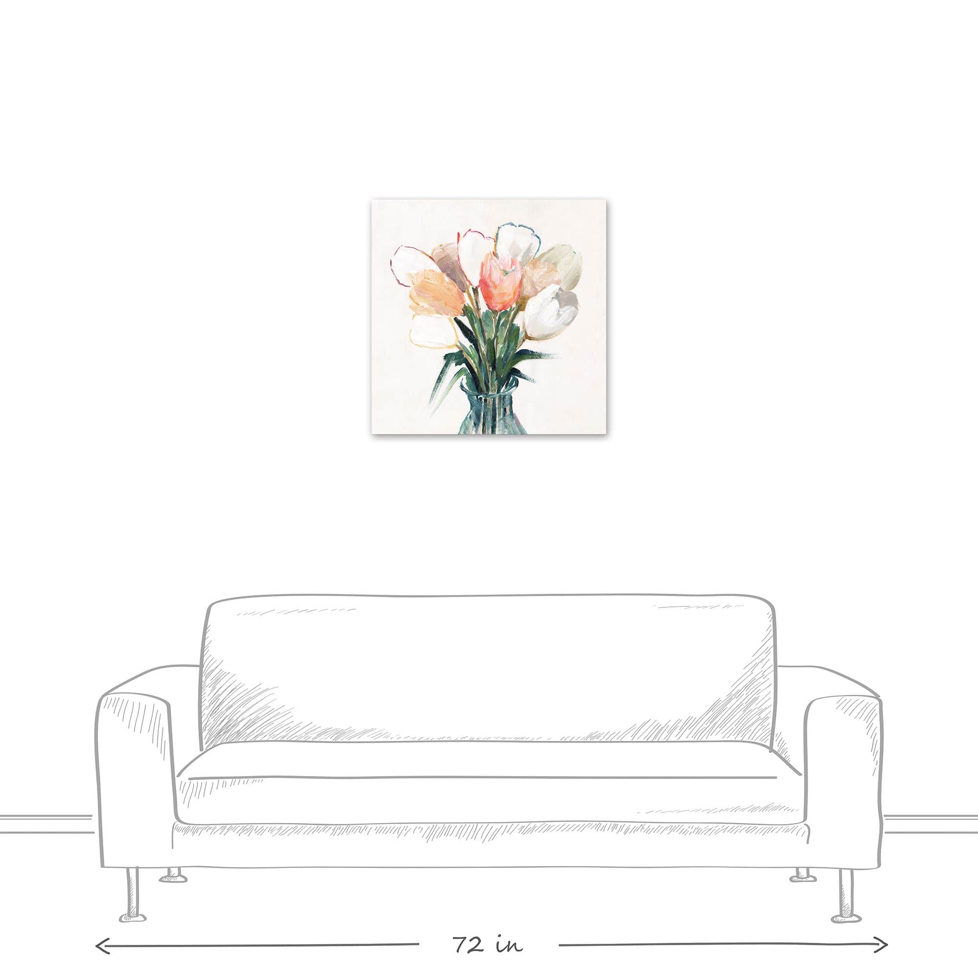 Multi-Color Tulip Bouquet 24" x 24" Canvas Wall Art