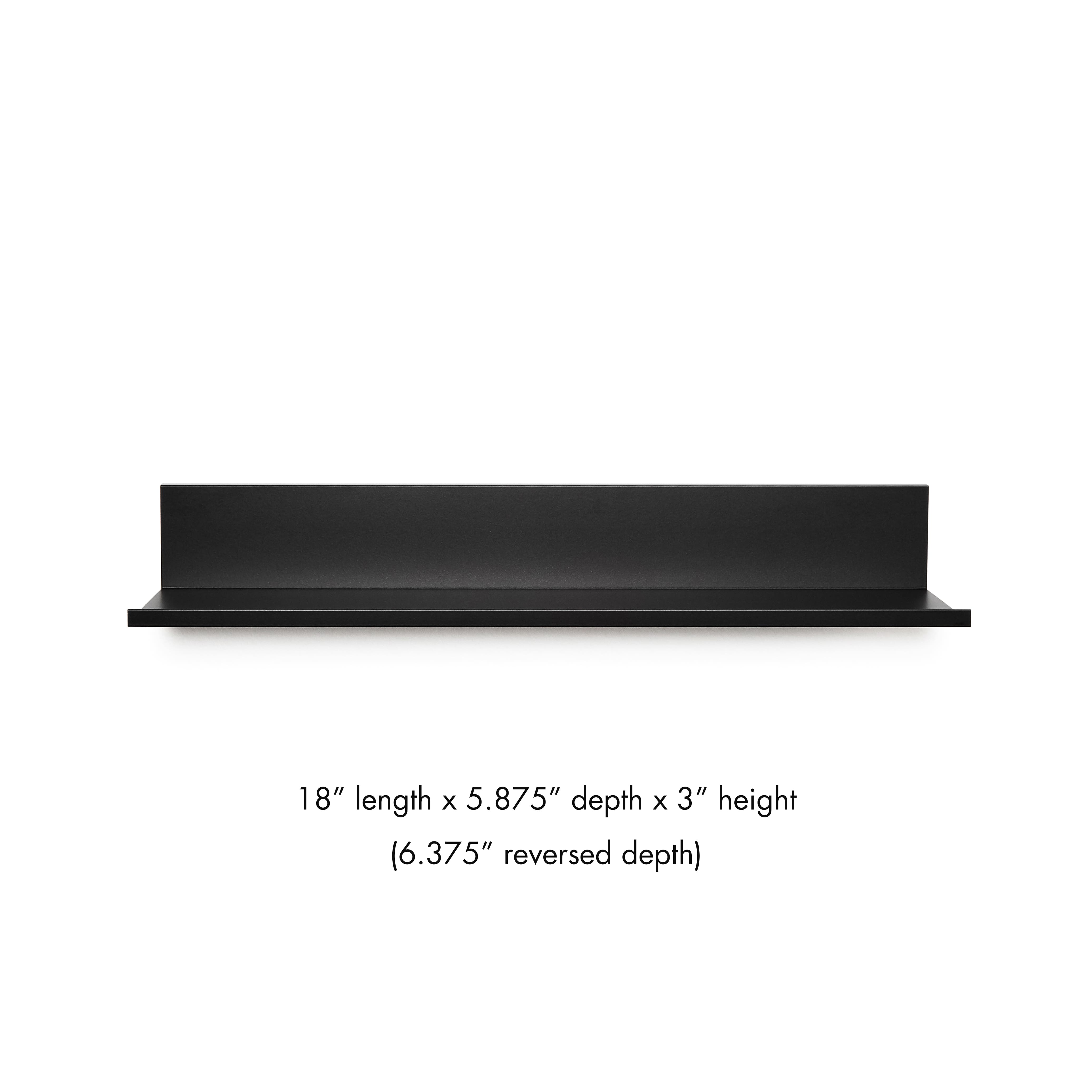 HangZ™ Black Reversible No Stud Floating Shelf