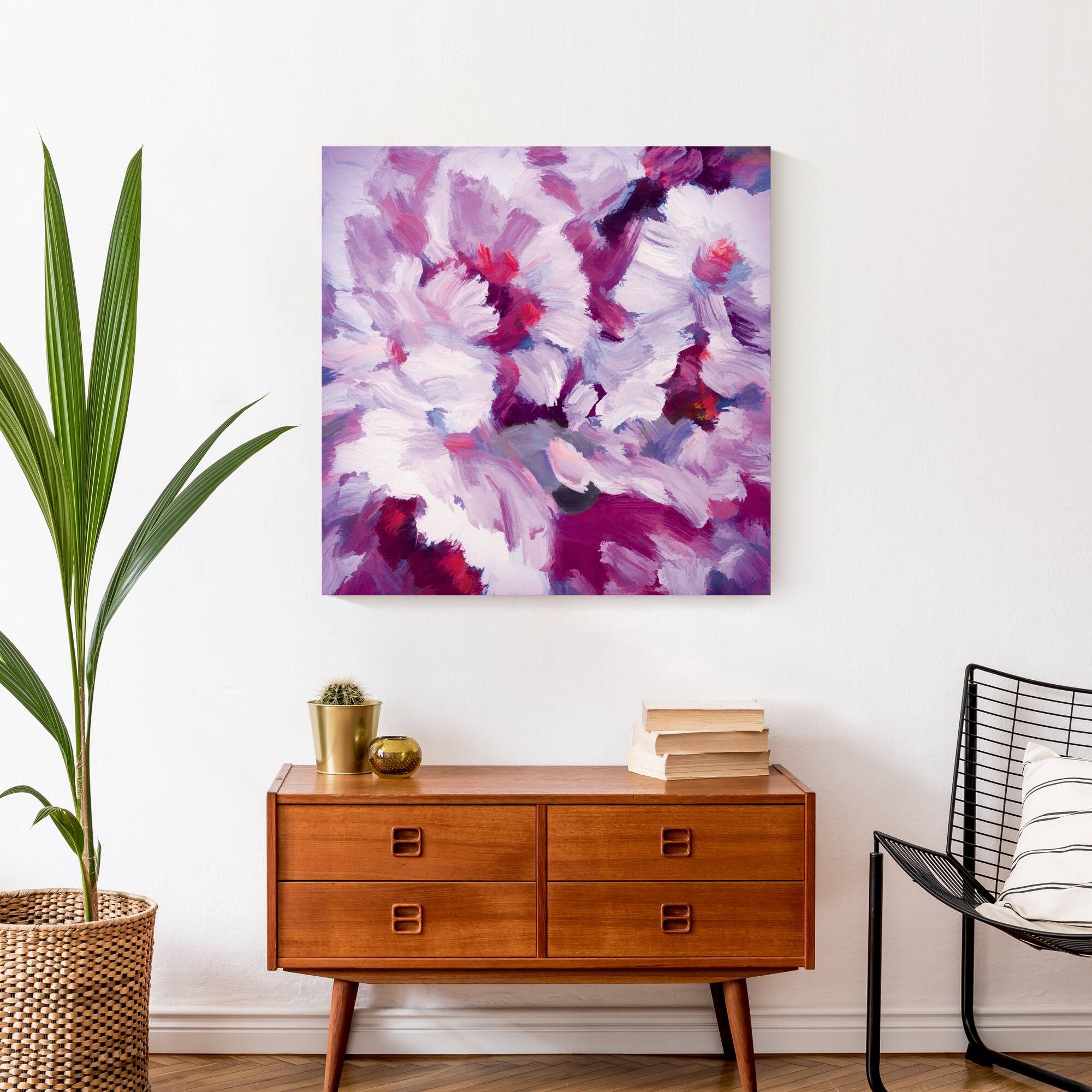 Lilac Florals 24&#x22; x 24&#x22; Canvas Wall Art